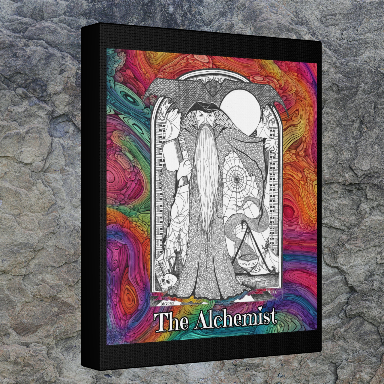 The Alchemist Canvas Wall Art — Mystic Wizard Tarot Poster on 8 x 10 Matte Stretched Canvas