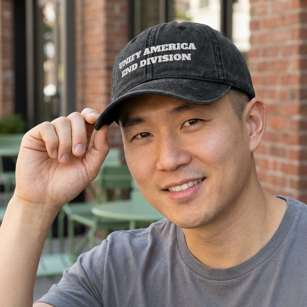 UNIFY AMERICA… END DIVISION Unisex Vintage Dad Cap | Distressed Embroidered Hat | Washed Cotton Twill Low-Profile Cap | Gray Black Navy Maroon | LifeCoachDesigns.shop Exclusive product thumbnail image