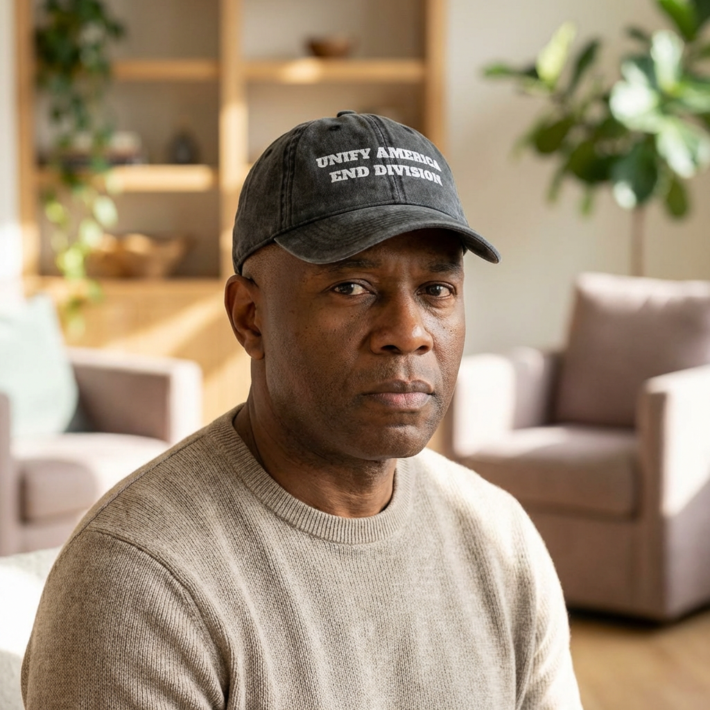 UNIFY AMERICA… END DIVISION Unisex Vintage Dad Cap | Distressed Embroidered Hat | Washed Cotton Twill Low-Profile Cap | Gray Black Navy Maroon | LifeCoachDesigns.shop Exclusive product thumbnail image