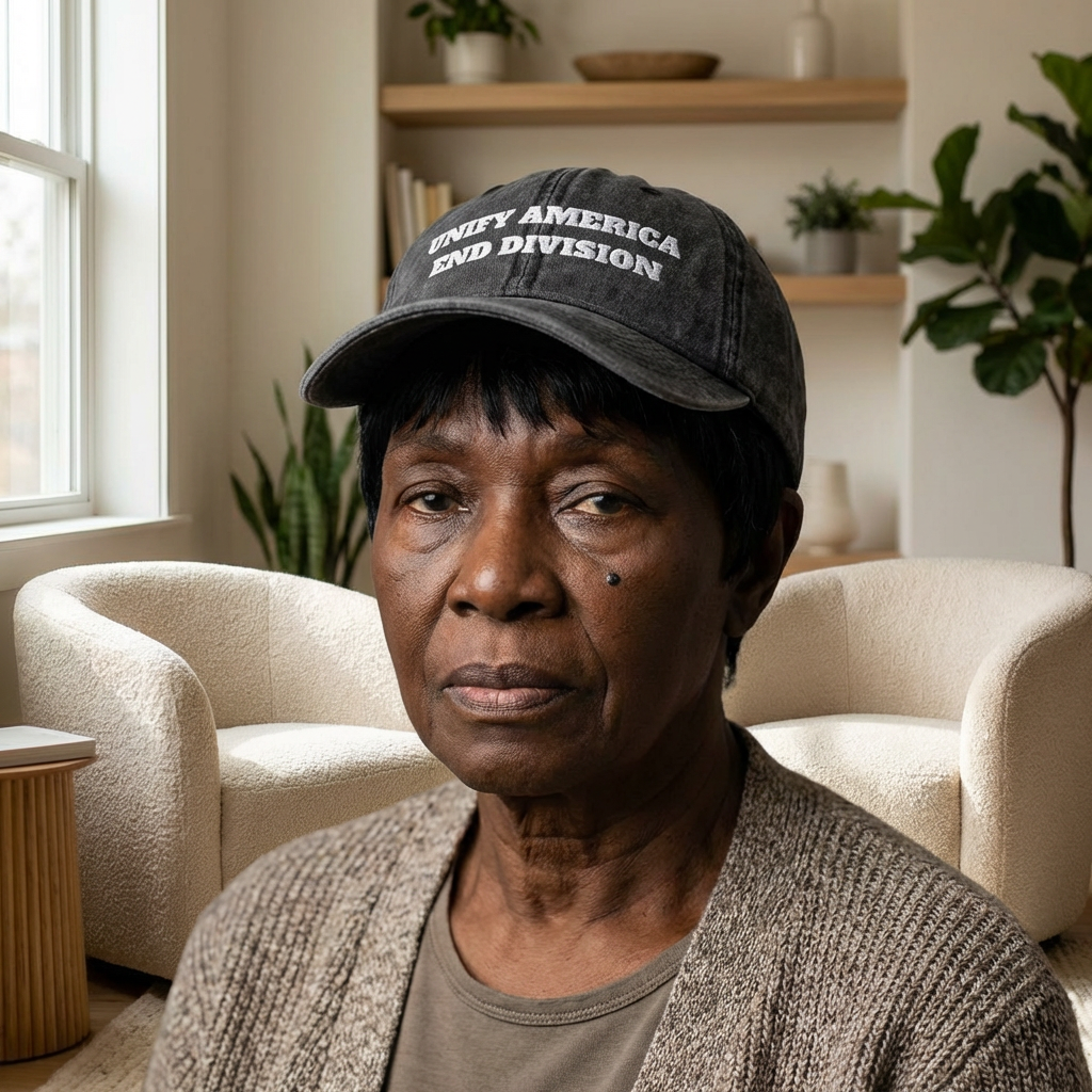 UNIFY AMERICA… END DIVISION Unisex Vintage Dad Cap | Distressed Embroidered Hat | Washed Cotton Twill Low-Profile Cap | Gray Black Navy Maroon | LifeCoachDesigns.shop Exclusive product thumbnail image