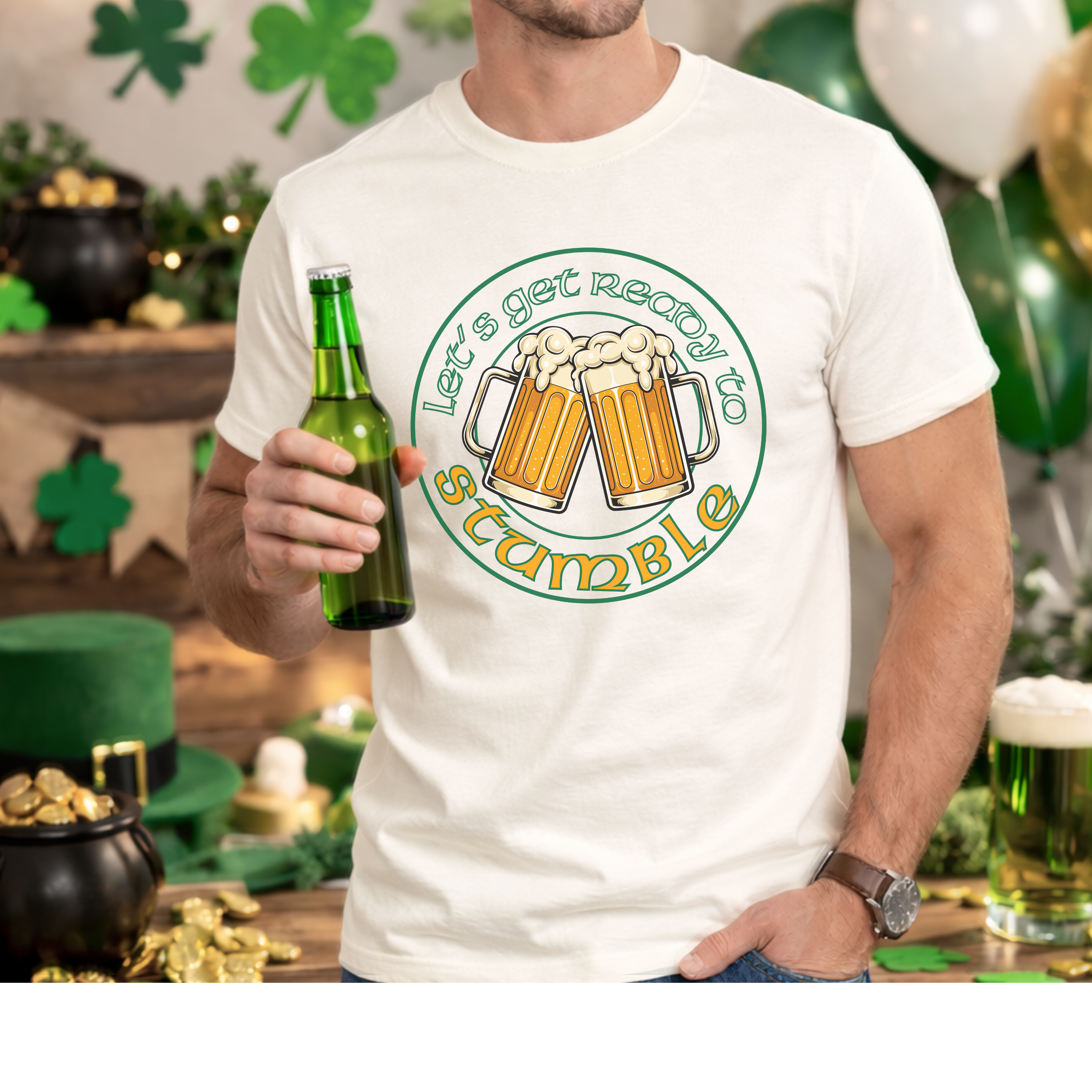 Let's Get Ready to Stumble Gildan 5000 Unisex Heavy Cotton Tee