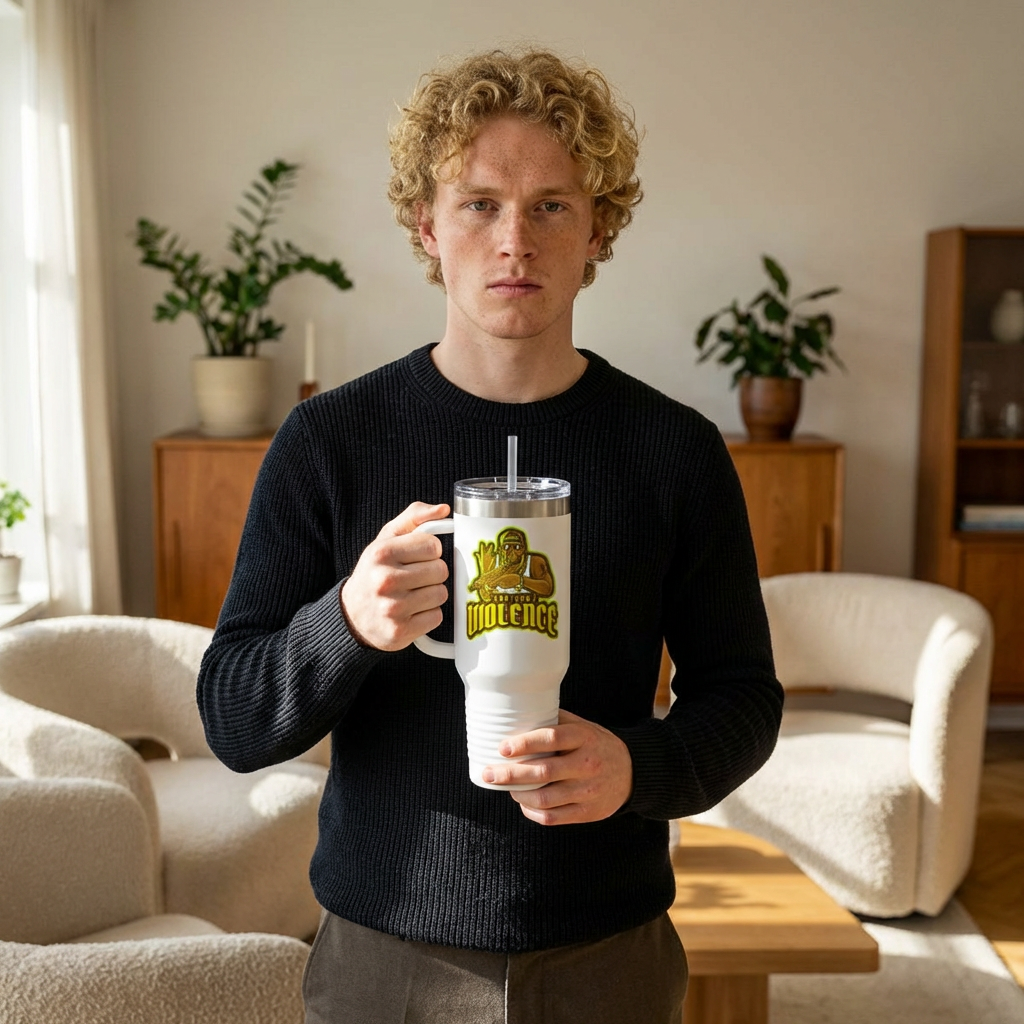 STOP GUN VIOLENCE 40 oz Insulated Travel Tumbler | Gang Awareness Graphic | 3 Color Options | Reusable Straw | LifeCoachDesigns.shop Exclusive product thumbnail image