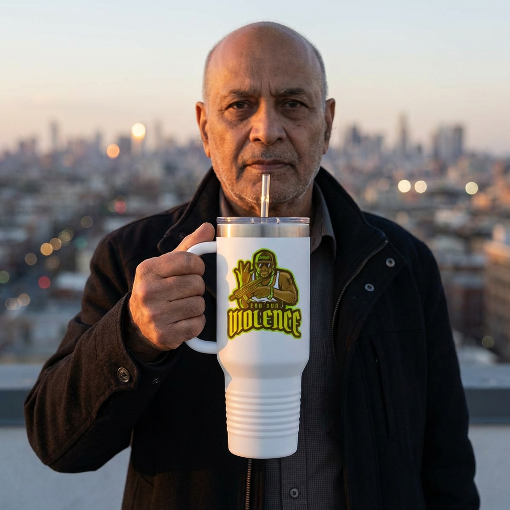 STOP GUN VIOLENCE 40 oz Insulated Travel Tumbler | Gang Awareness Graphic | 3 Color Options | Reusable Straw | LifeCoachDesigns.shop Exclusive product thumbnail image