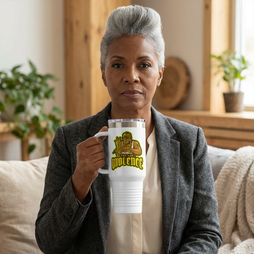 STOP GUN VIOLENCE 40 oz Insulated Travel Tumbler | Gang Awareness Graphic | 3 Color Options | Reusable Straw | LifeCoachDesigns.shop Exclusive product thumbnail image