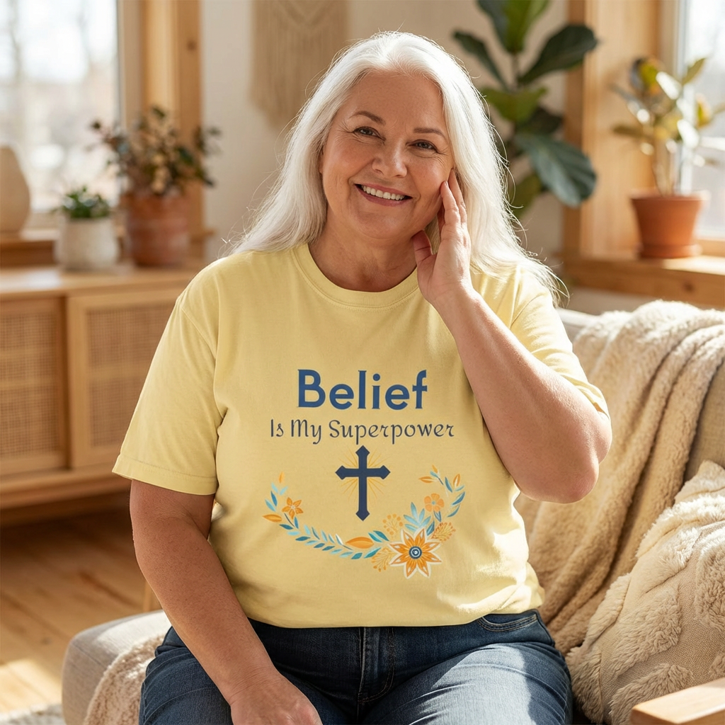 Belief is my superpower Unisex Garment-Dyed T-shirt product thumbnail image