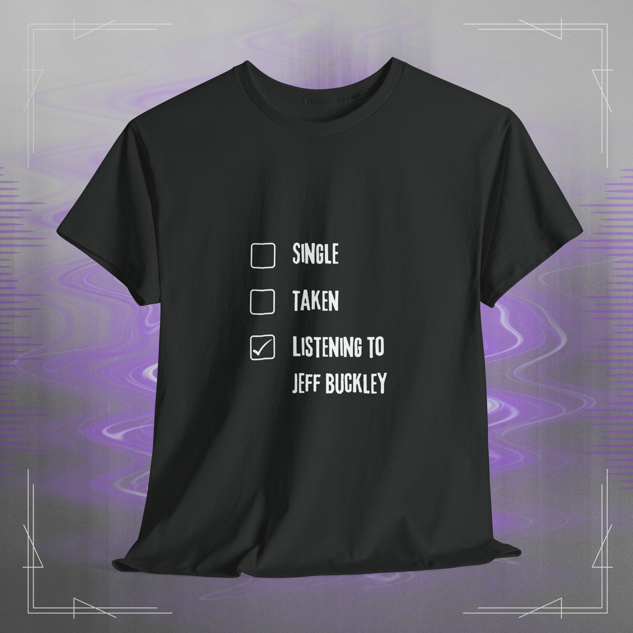  Jeff Buckley Single Taken Listening Unisex Music Lover Black T-Shirt