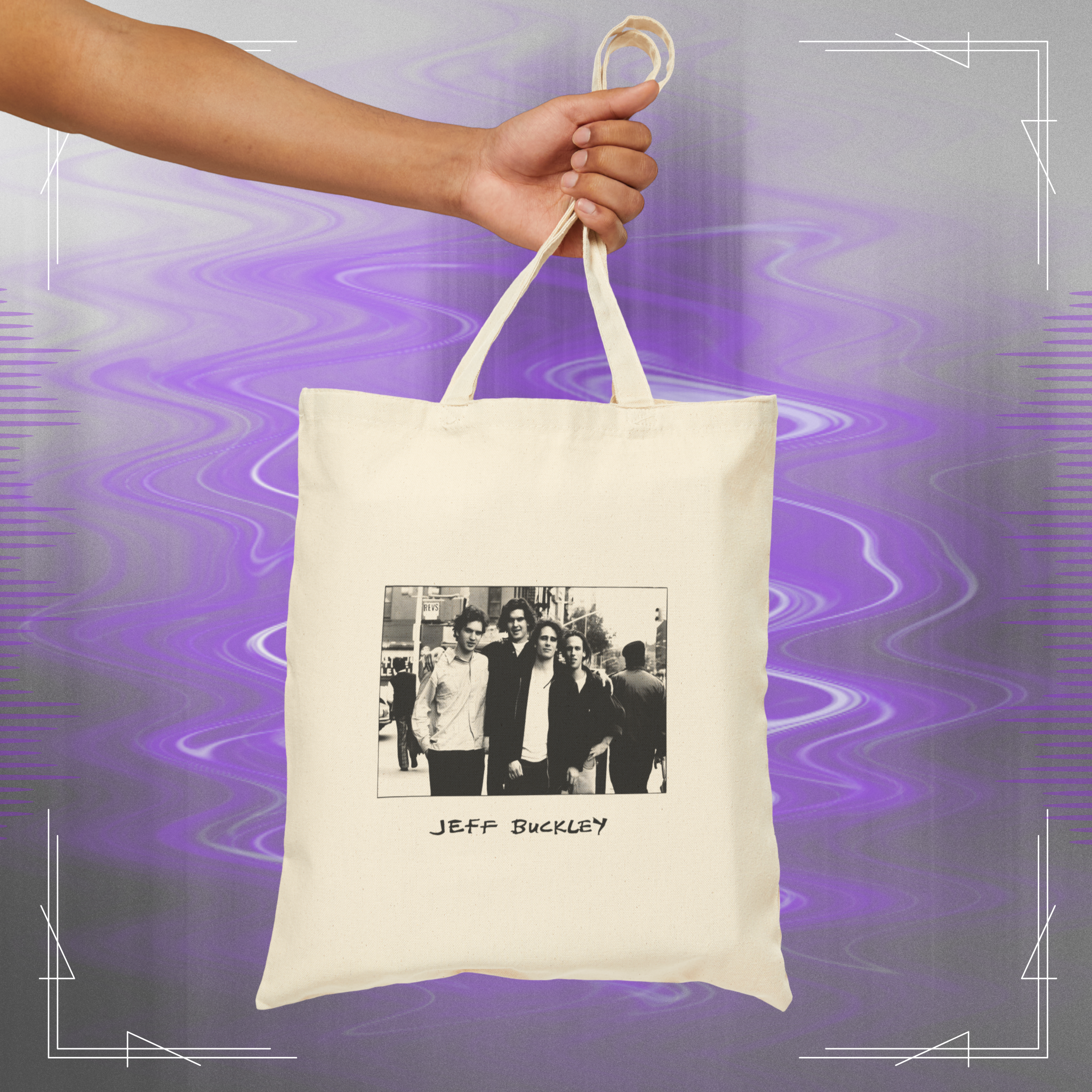 Jeff Buckley Band Vintage 90s Music Eco Cotton Canvas Tote product thumbnail image