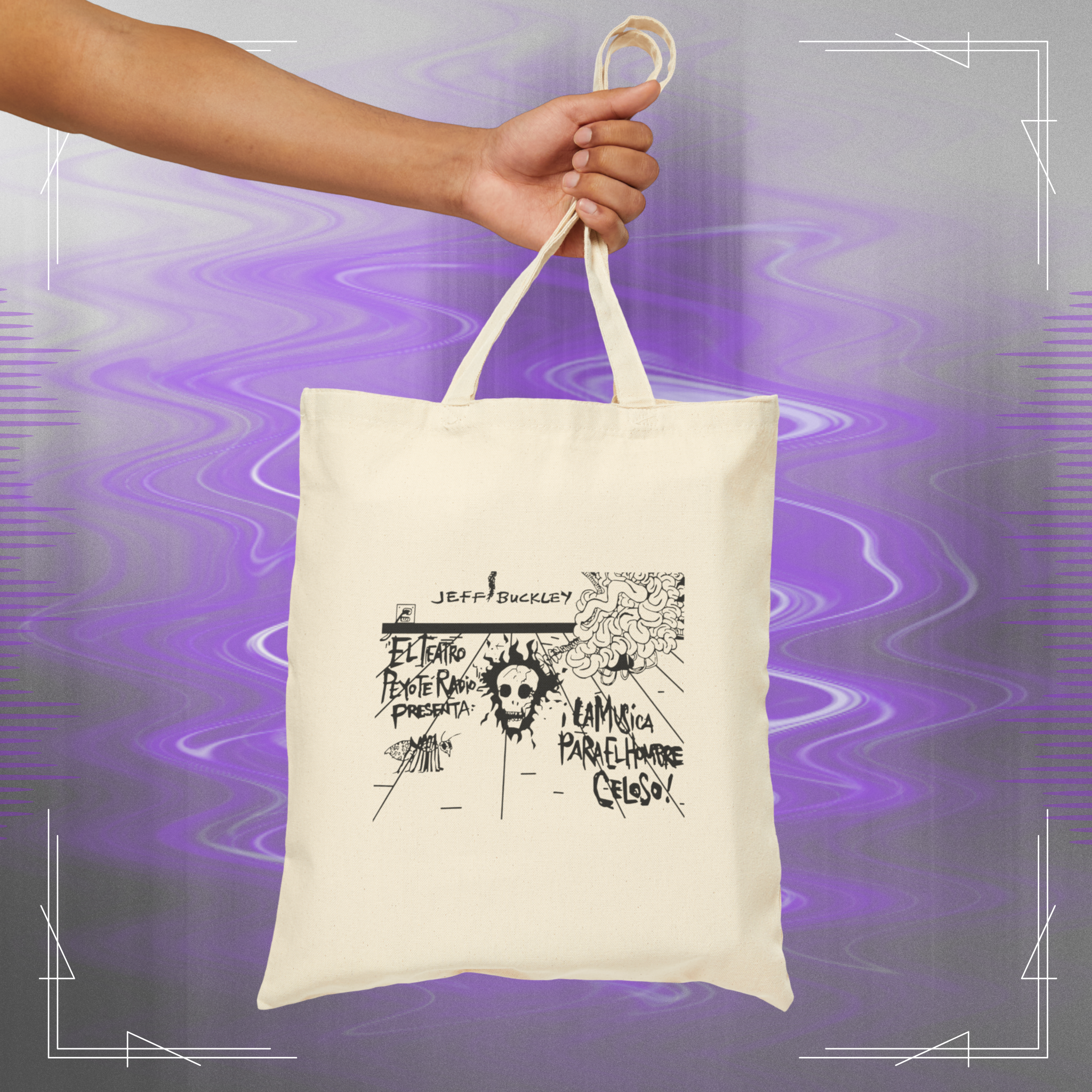 Jeff Buckley Original Art Work Grunge Music Eco Cotton White Canvas Tote Bag product thumbnail image Jeff Buckley Original Art Work Grunge Music Eco Cotton White Canvas Tote Bag product thumbnail image