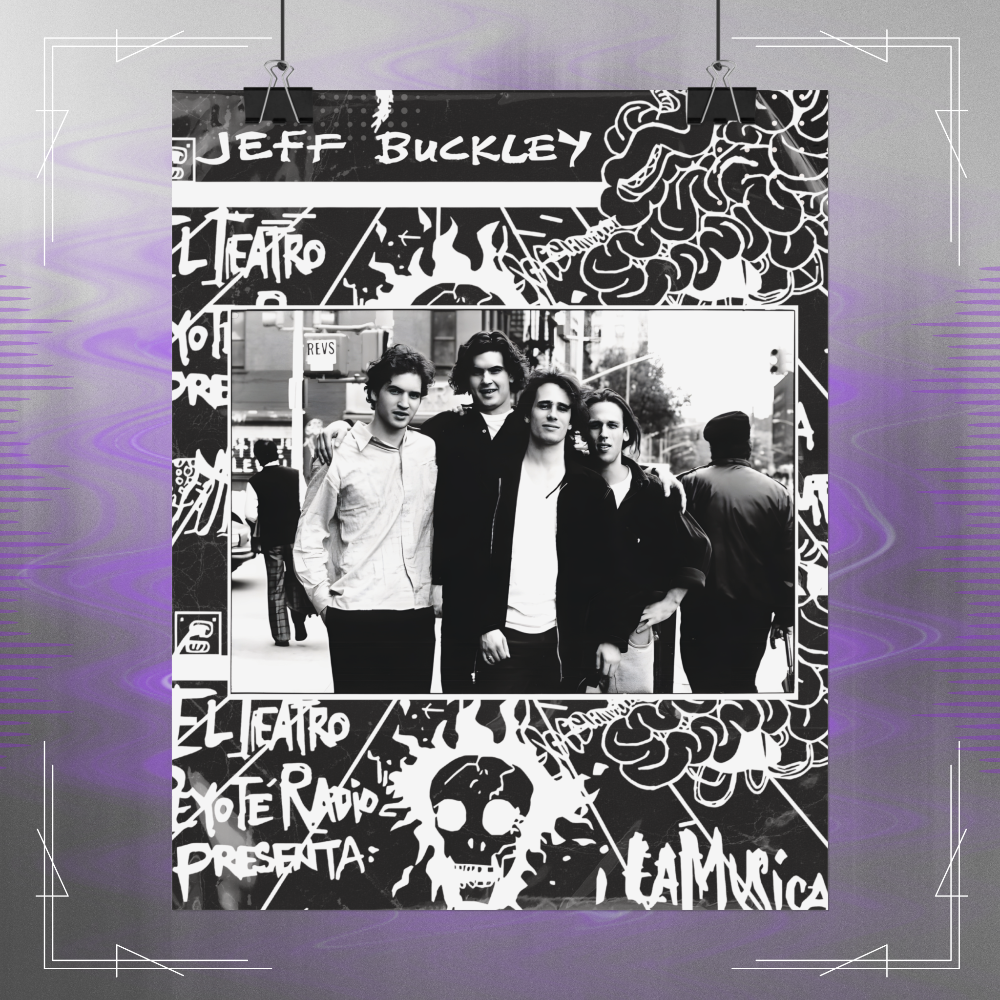 Jeff Buckley Band Vintage Music Poster Print (A3/A4 Sizes)