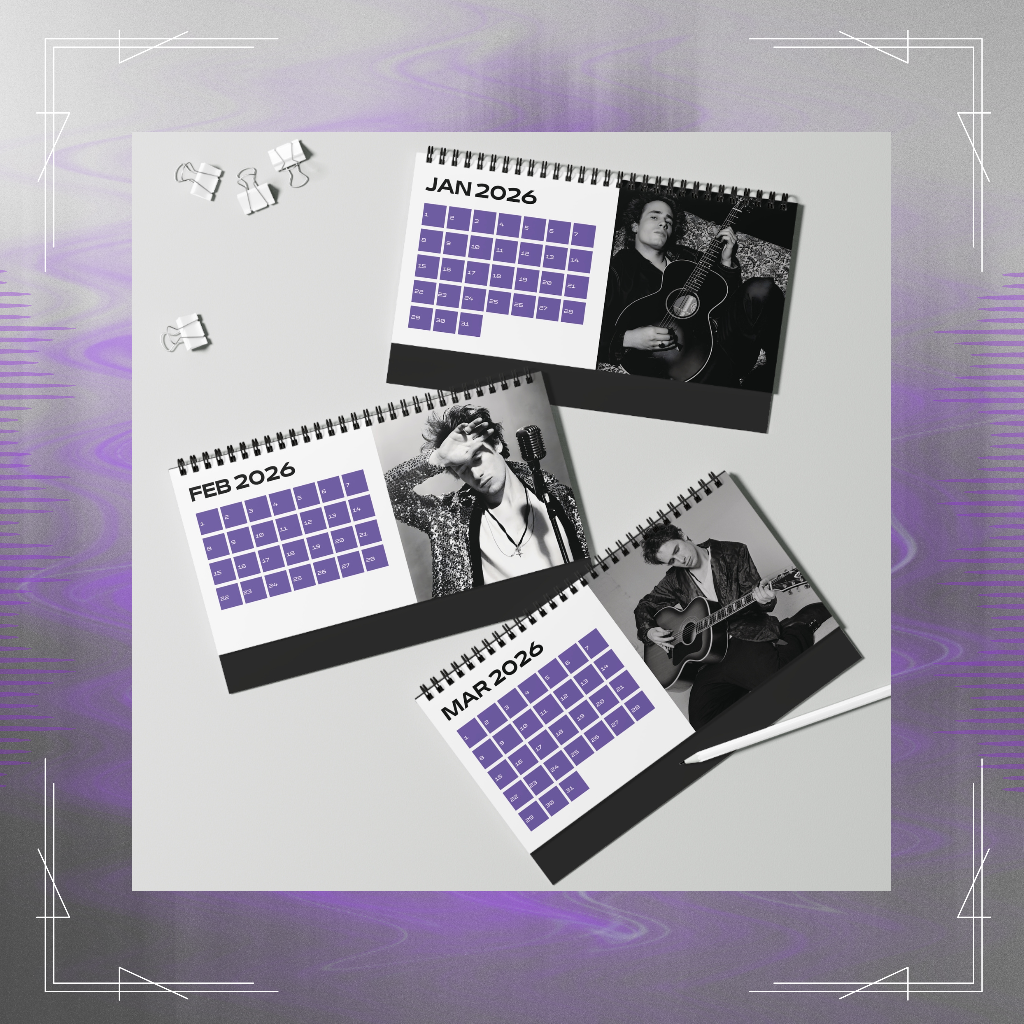 Jeff Buckley 2026 Desk Calendar – Limited Vintage Tribute product thumbnail image Jeff Buckley 2026 Desk Calendar – Limited Vintage Tribute product thumbnail image