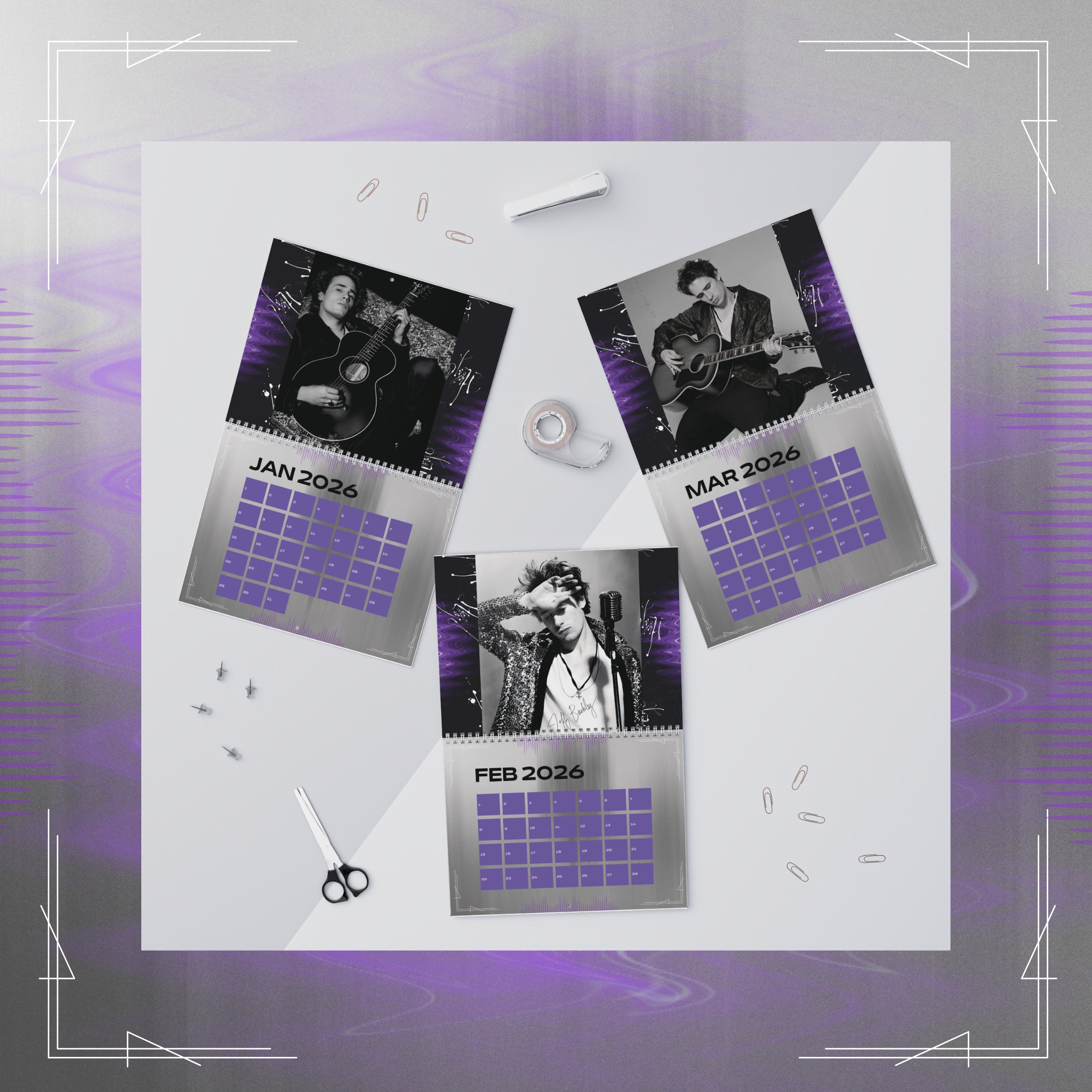 Jeff Buckley Vintage 2026 Wall Calendar Limited Edition  product thumbnail image