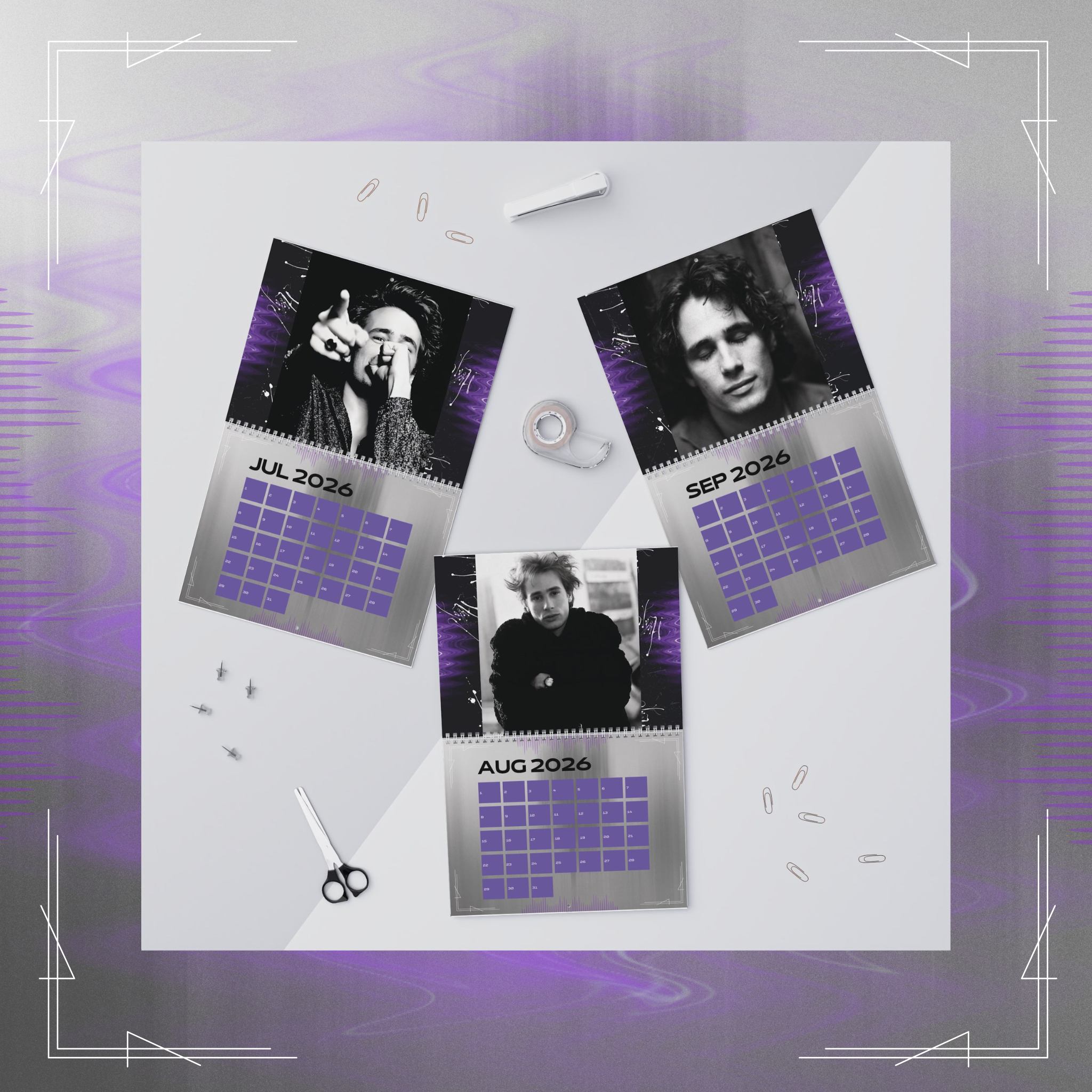 Jeff Buckley Vintage 2026 Wall Calendar Limited Edition product thumbnail image Jeff Buckley Vintage 2026 Wall Calendar Limited Edition product thumbnail image