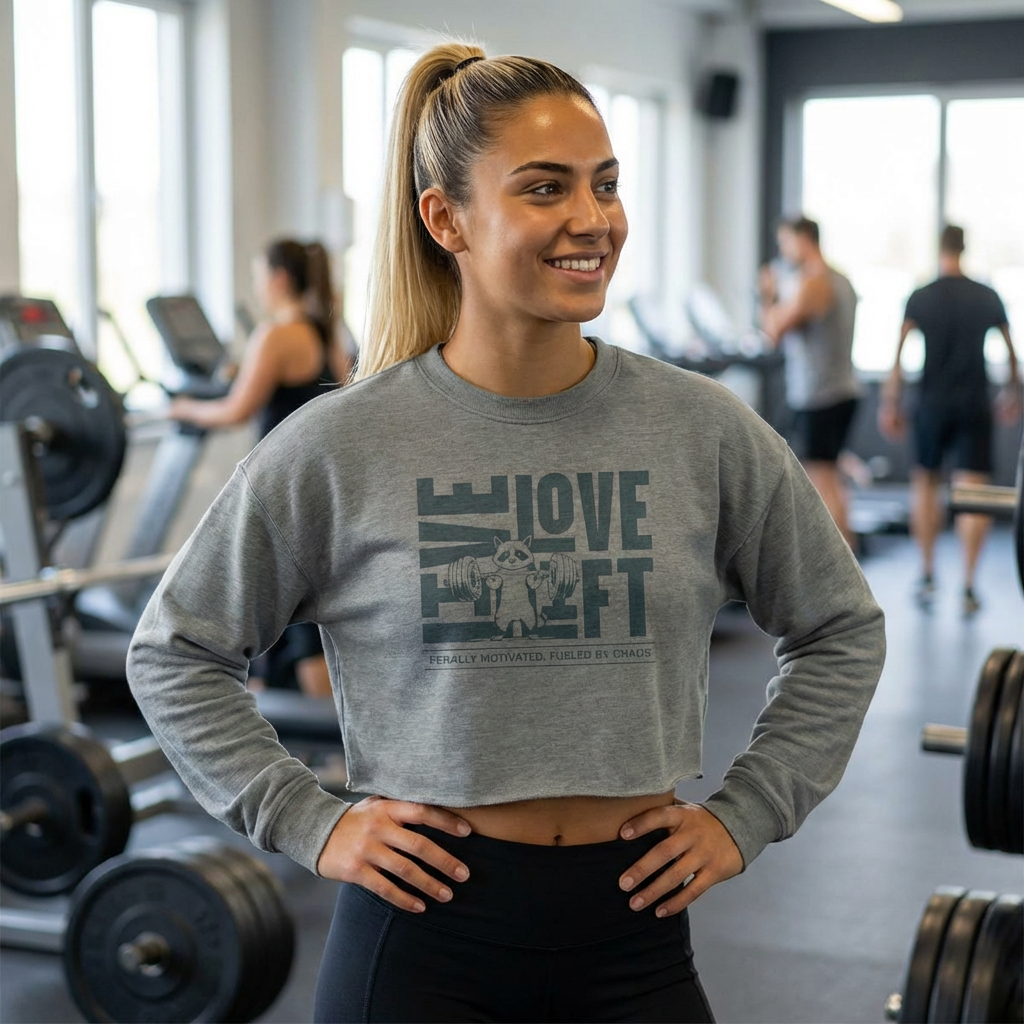 Live Love Lift Cropped Sweatshirt, Funny Gym Crop Pullover, Women’s Fitness Graphic Sweatshirt, Bella Canvas 7503 Workout Top product thumbnail image Live Love Lift Cropped Sweatshirt, Funny Gym Crop Pullover, Women’s Fitness Graphic Sweatshirt, Bella Canvas 7503 Workout Top product thumbnail image
