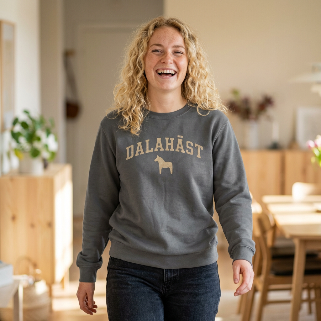 Dala Horse Collegiate Sweatshirt — Scandinavian Dalahäst Crewneck product thumbnail image