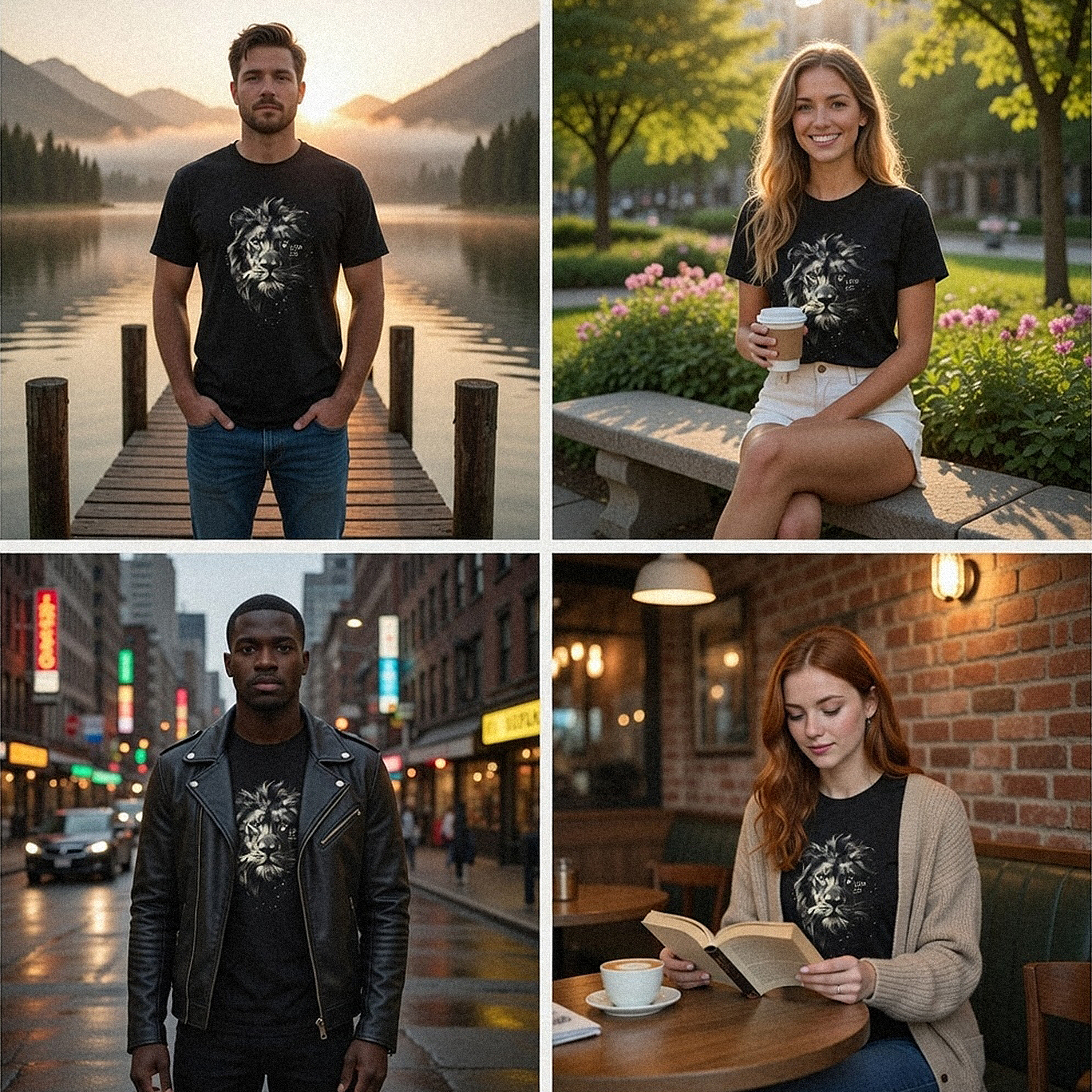 Lion Portrait T-Shirt — Majestic Lion Face Graphic Tee product thumbnail image