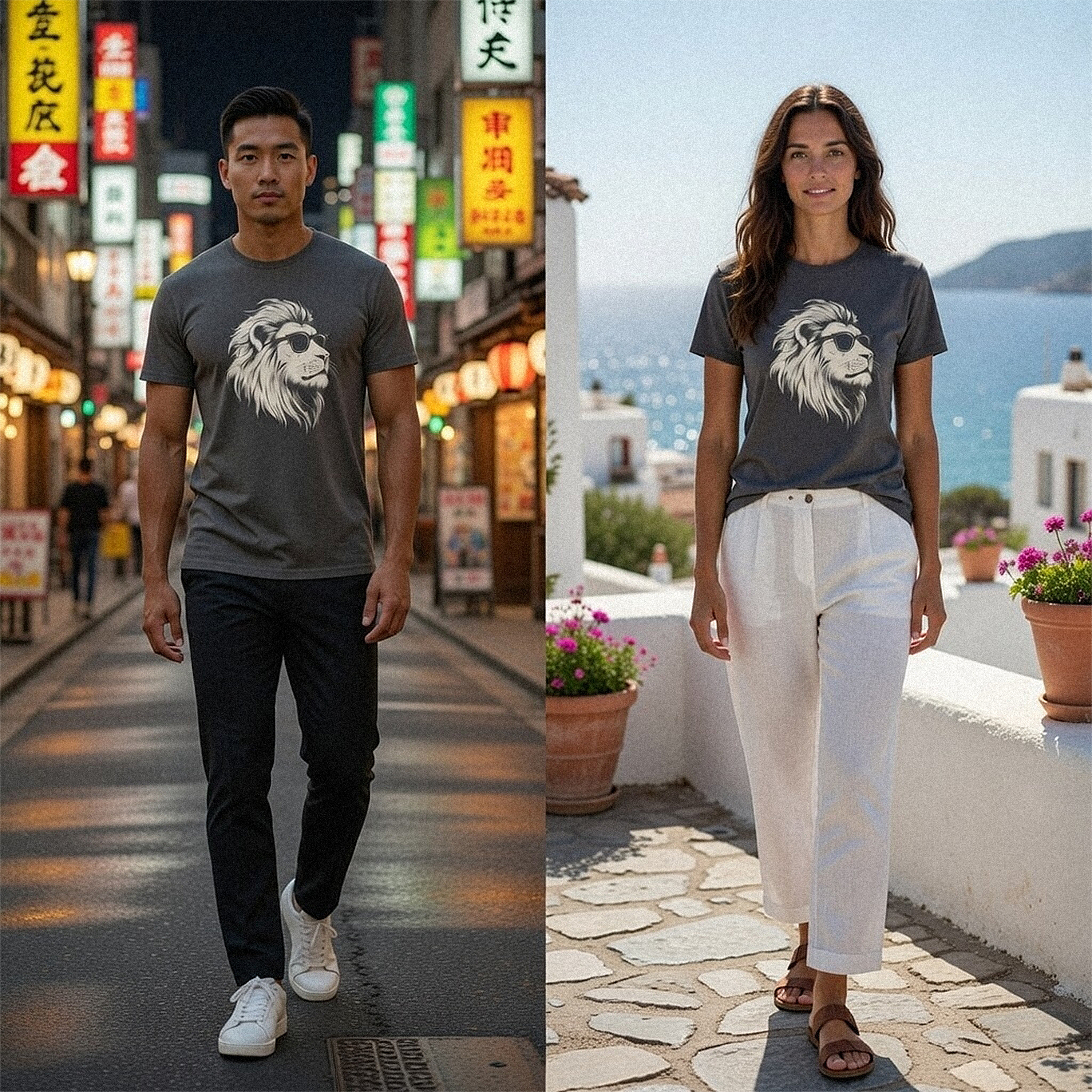 Cool Sunglasses Lion T-Shirt — Vintage Graphic Tee for Men & Women product thumbnail image Cool Sunglasses Lion T-Shirt — Vintage Graphic Tee for Men & Women product thumbnail image