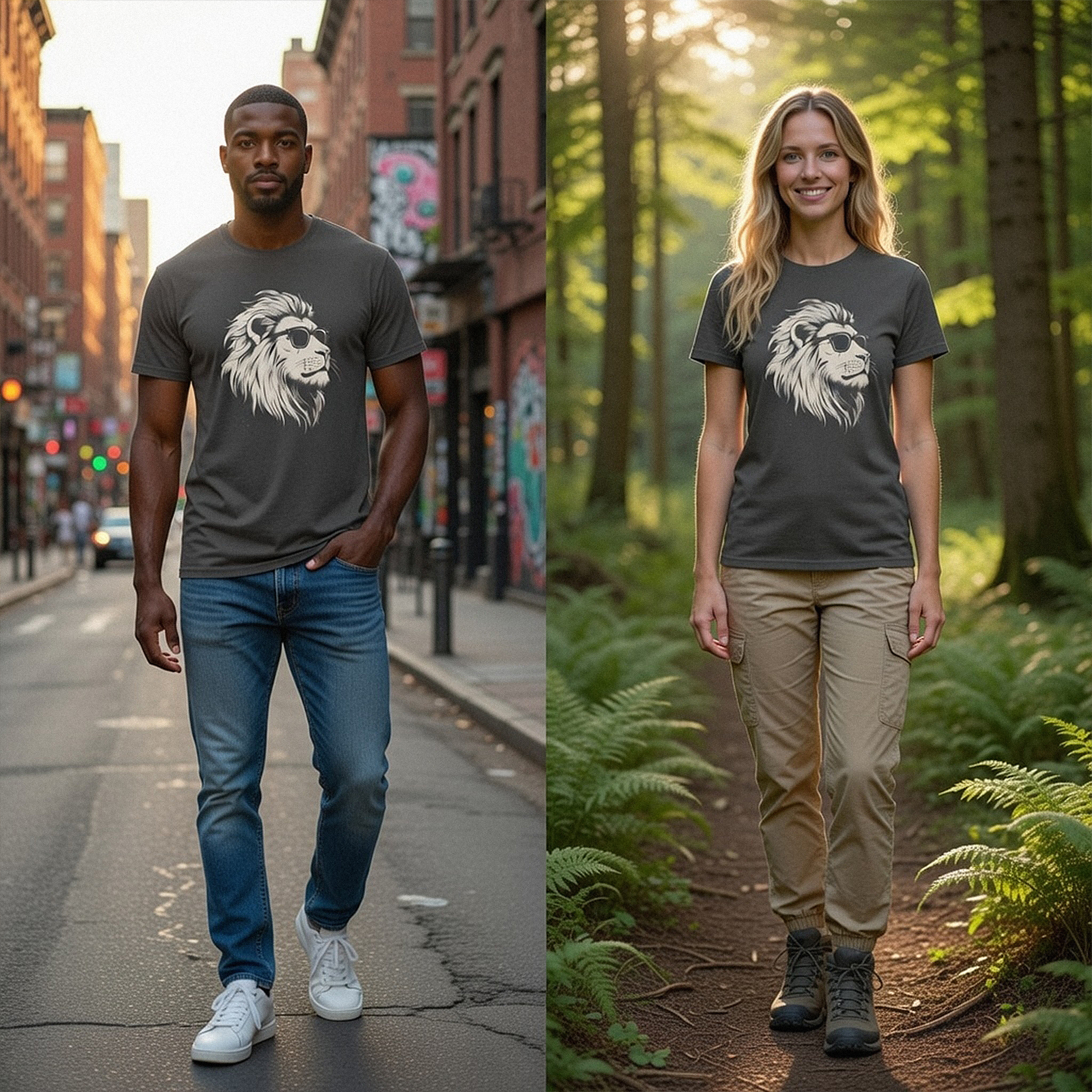 Cool Sunglasses Lion T-Shirt — Vintage Graphic Tee for Men & Women product thumbnail image Cool Sunglasses Lion T-Shirt — Vintage Graphic Tee for Men & Women product thumbnail image