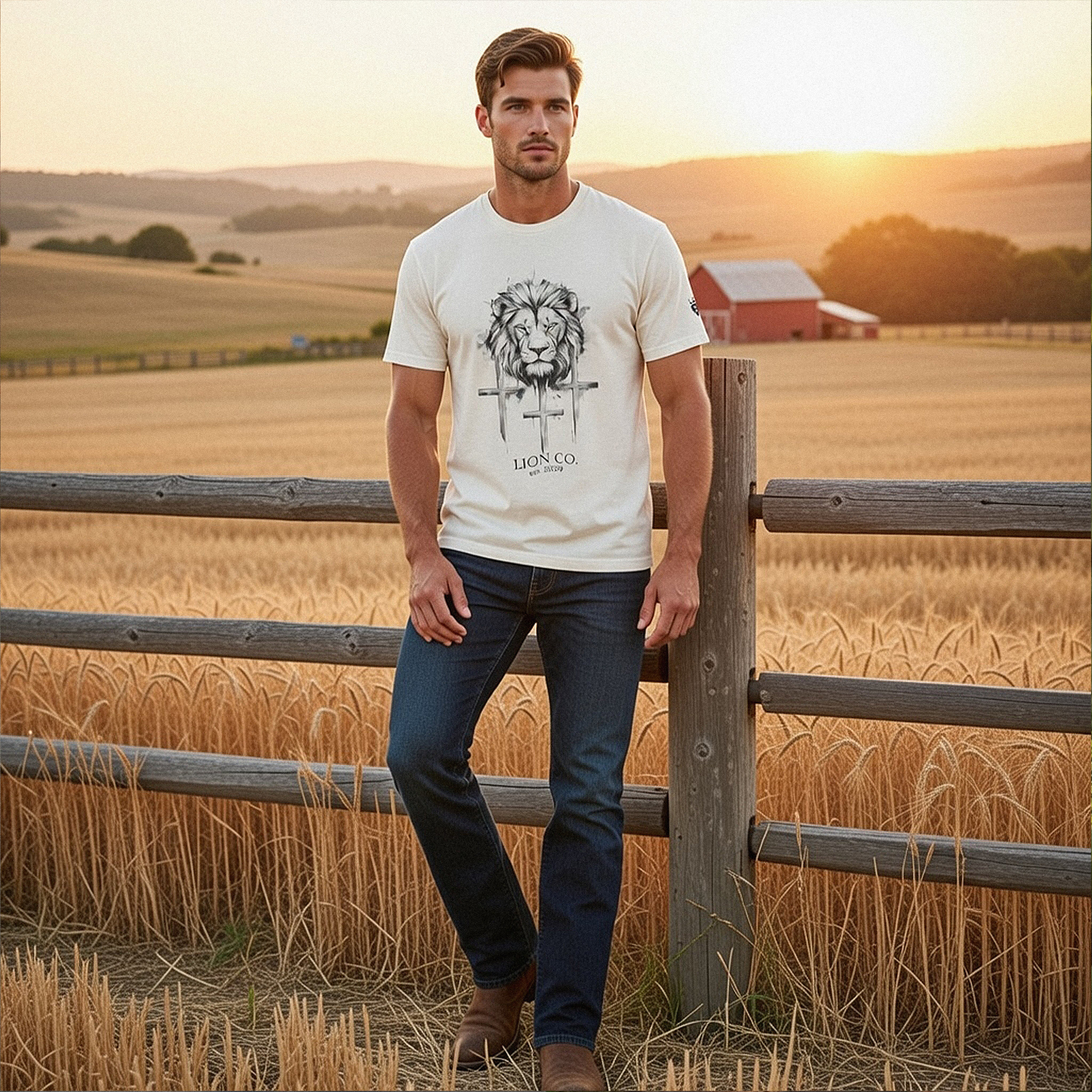 Lion Co. Graphic Tee — Vintage Lion Head Illustration Shirt product thumbnail image Lion Co. Graphic Tee — Vintage Lion Head Illustration Shirt product thumbnail image