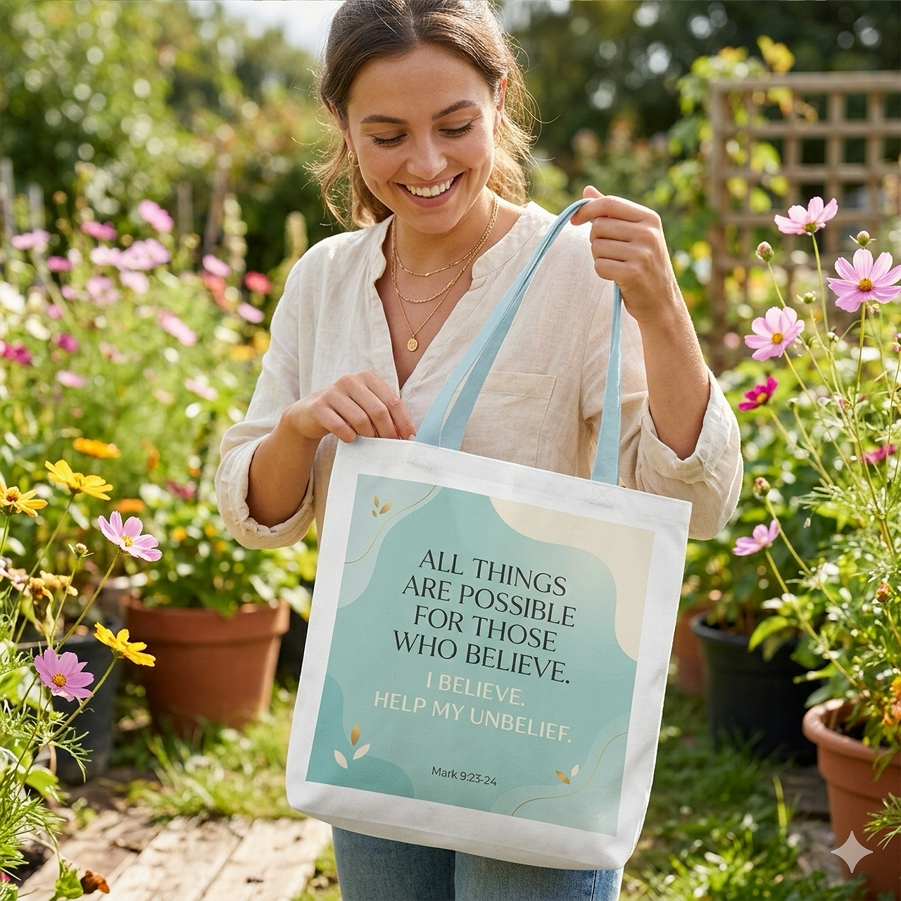 All Things are Possible, Believe Help my Unbelief Tote Bag