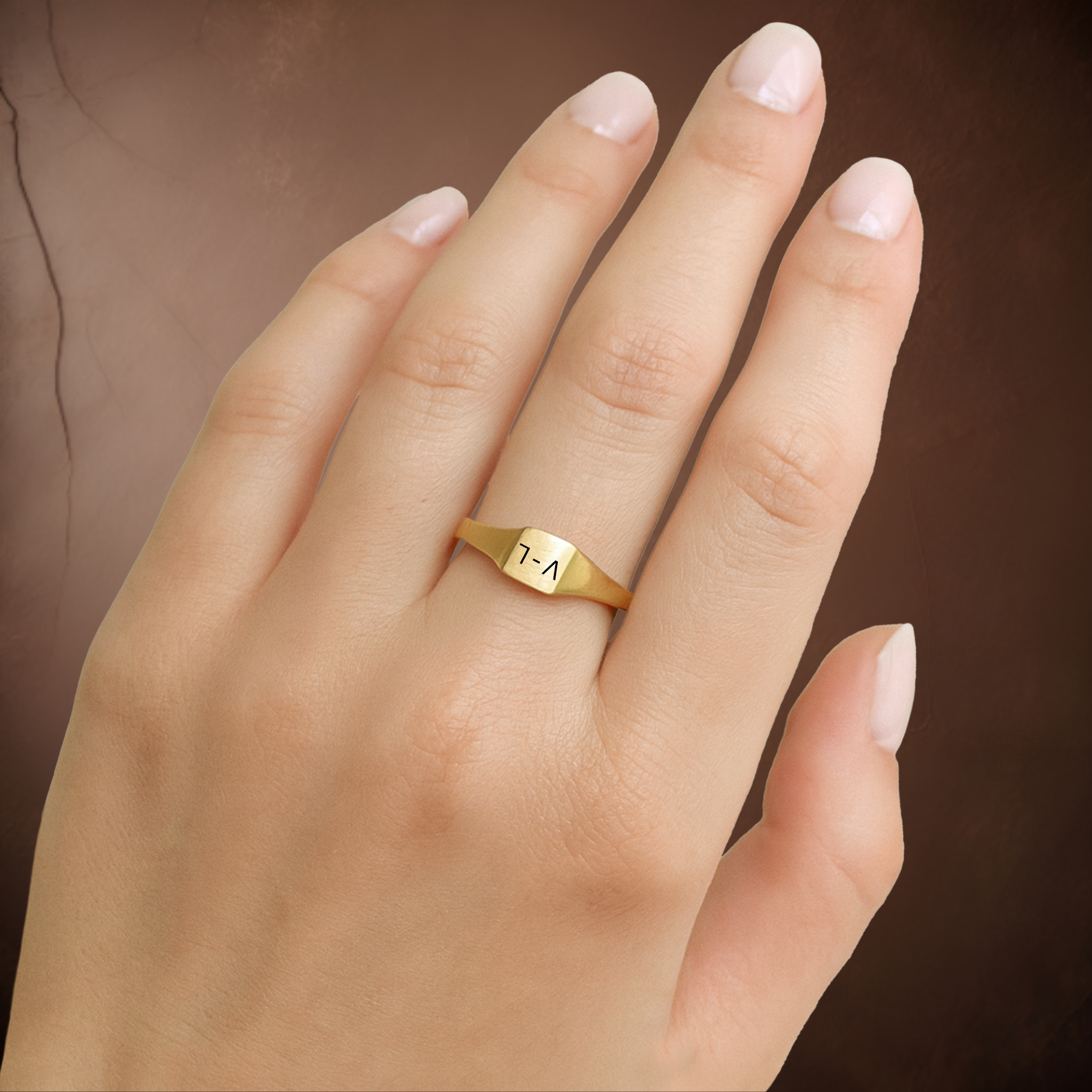 Custom Engraved Square Signet Ring  product thumbnail image