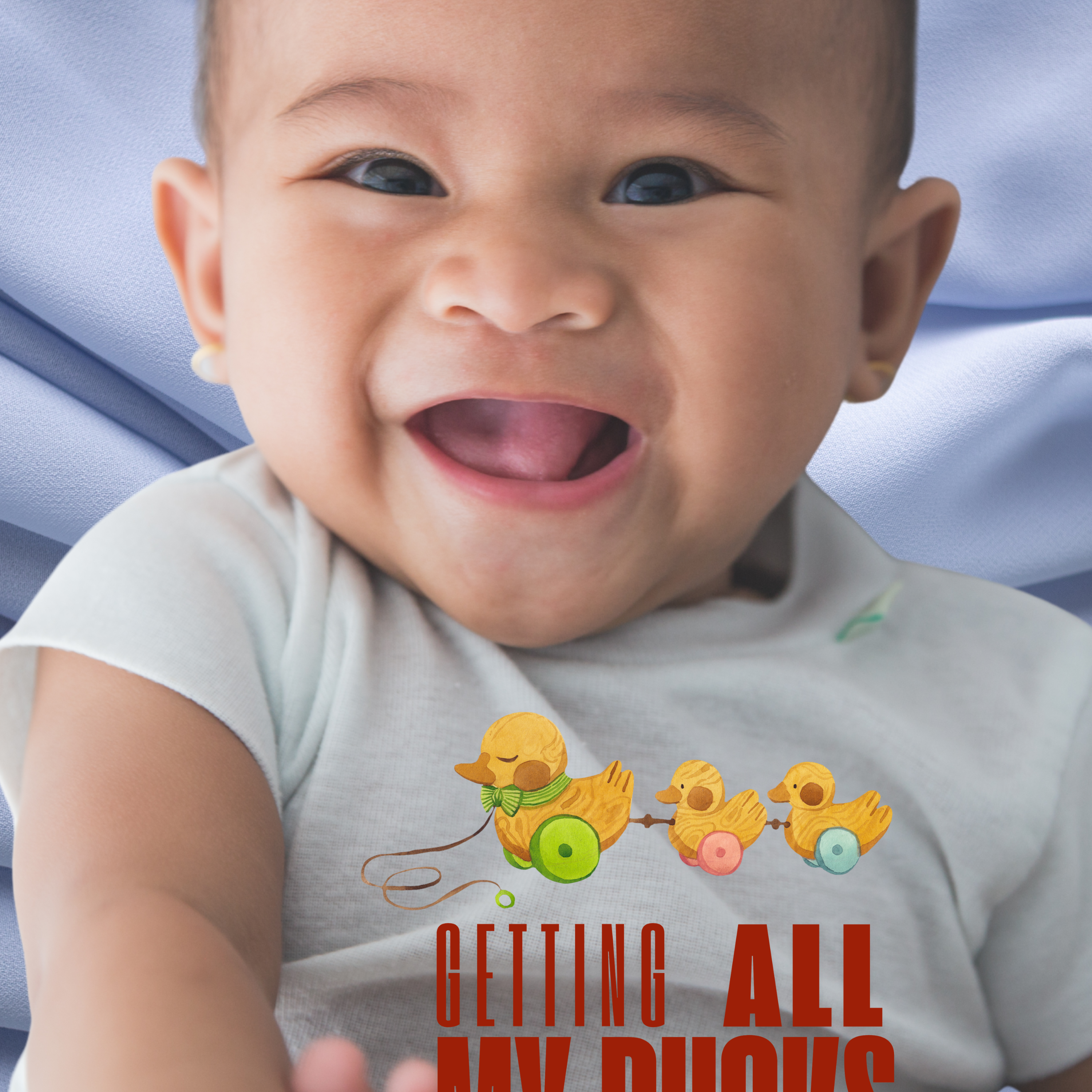 Baby Bodysuit — 'Gettin' All My Ducks In A Row' Cute Ducklings Infant Onesie product thumbnail image