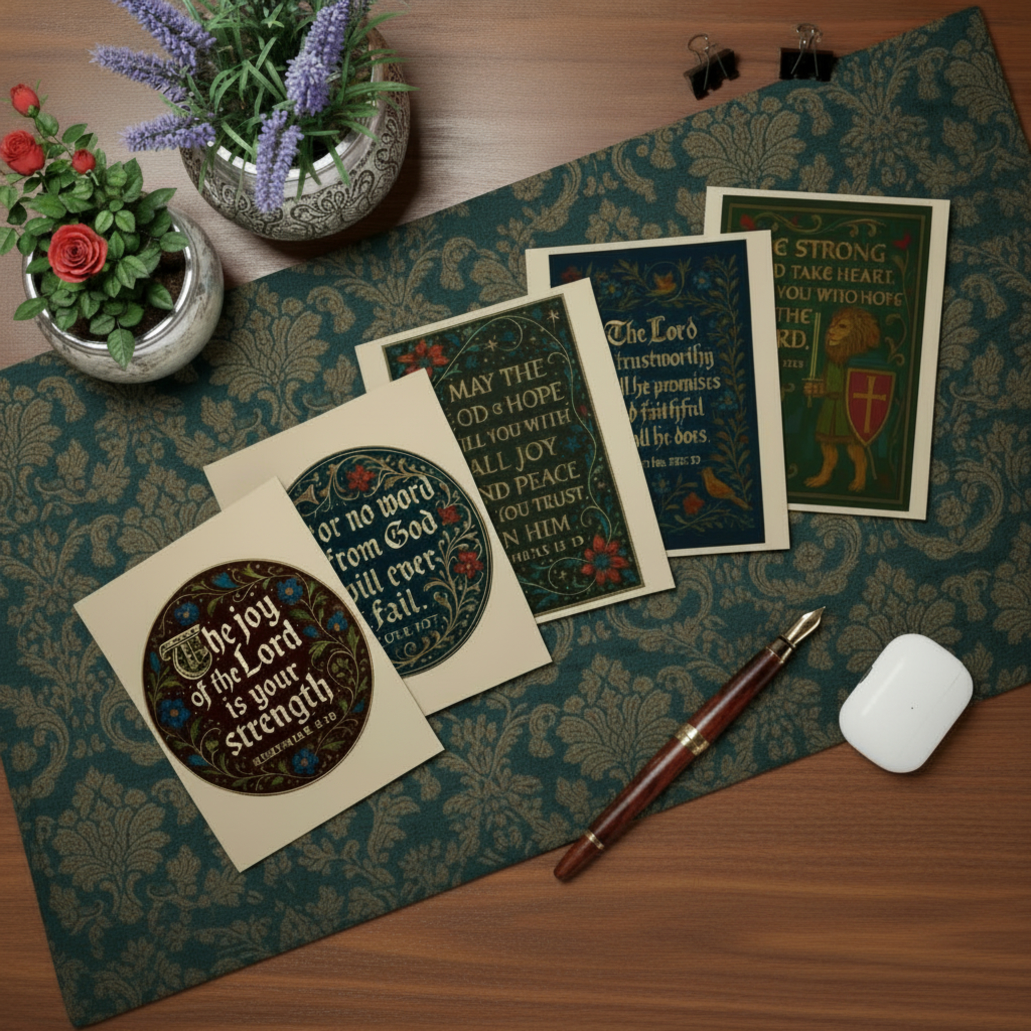 Illuminated Manuscript Inspired Greeting Cards (5-Pack) product thumbnail image