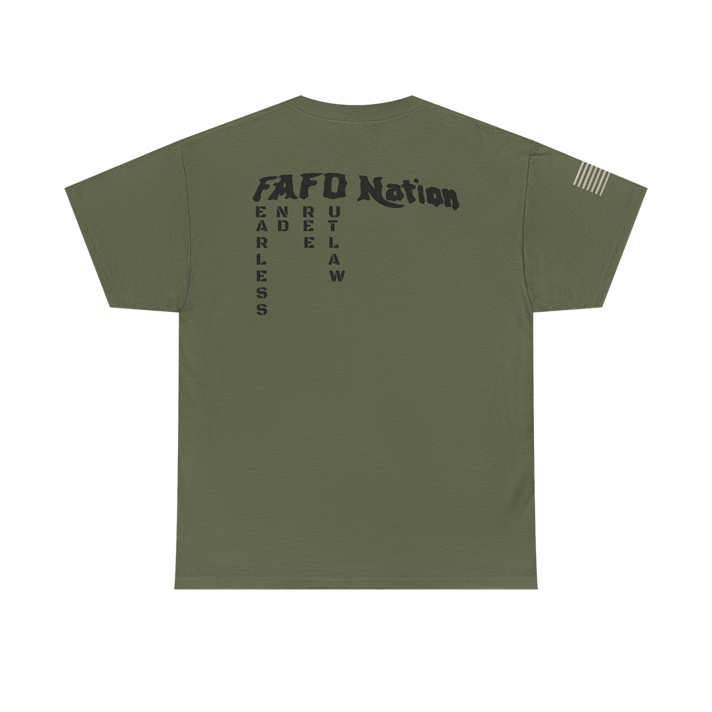 FEARLESS &amp; FREE OUTLAW Nation Graphic Tee — "Fearless, Endure, Rebel, Unlaw" Back Print product thumbnail image