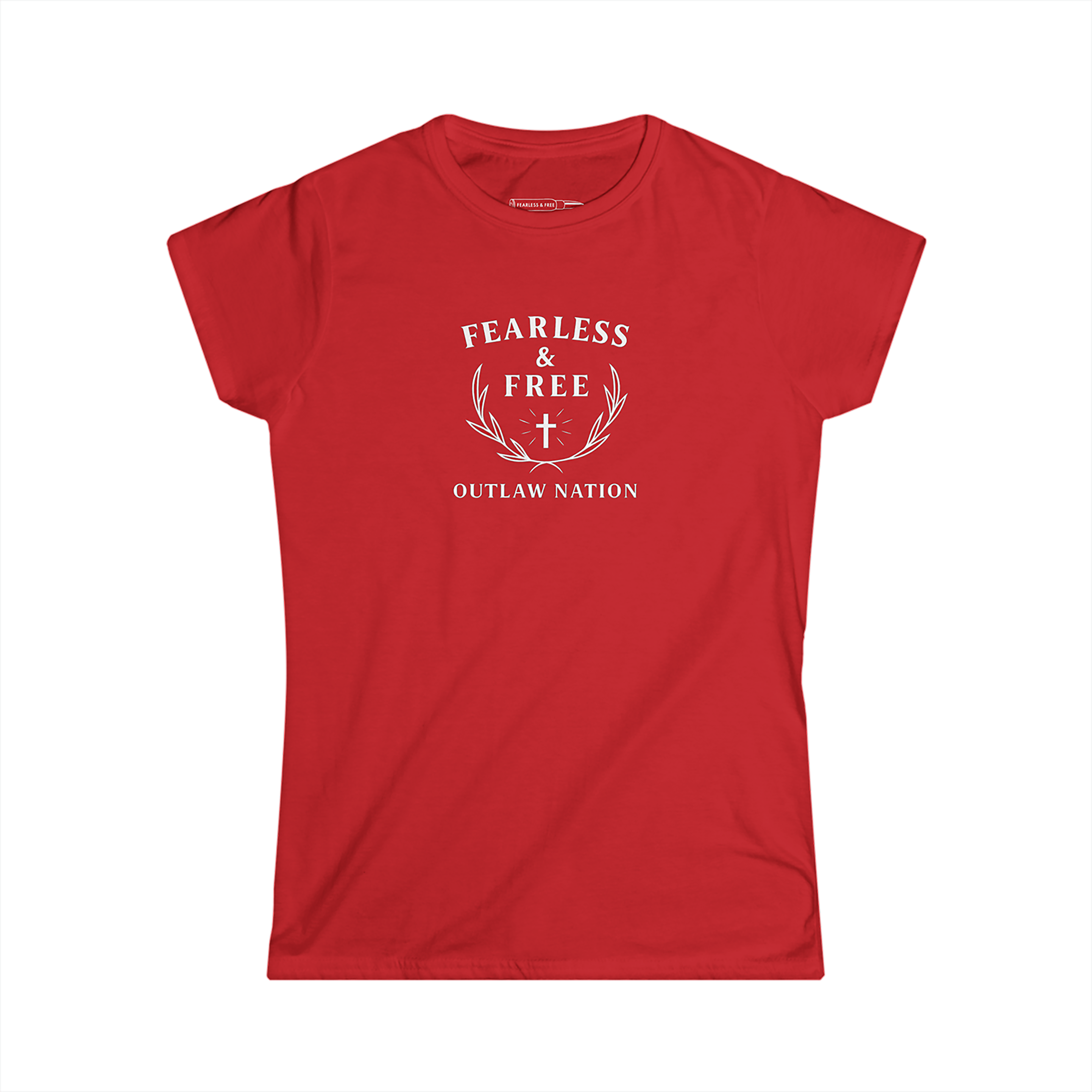 Fearless &amp; Free Women's Tee — Outlaw Nation Christian Cross Graphic
