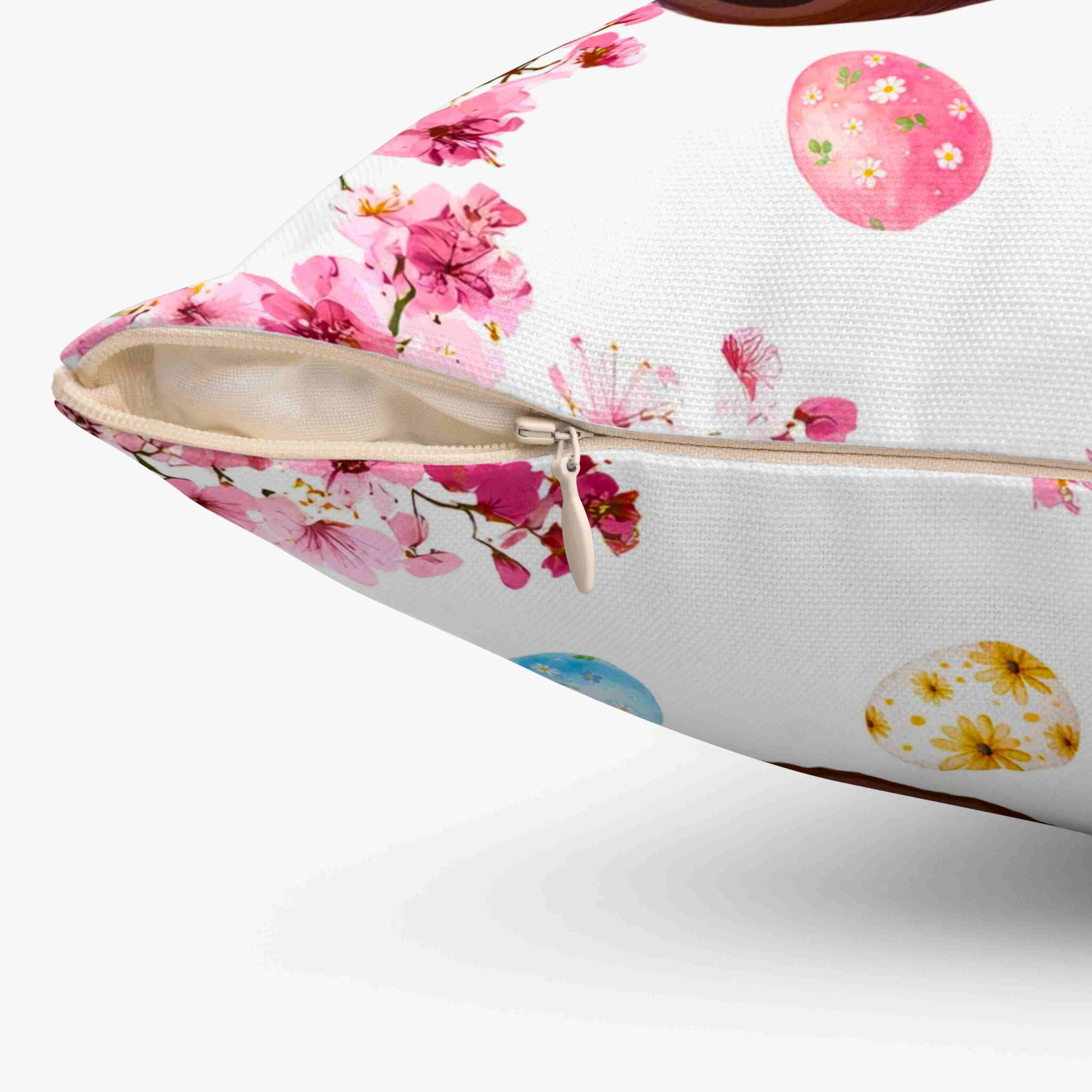 Easter Bunny Bear Throw Pillow — Cute Chick & Floral Egg Decorative Cushion product thumbnail image Easter Bunny Bear Throw Pillow — Cute Chick & Floral Egg Decorative Cushion product thumbnail image