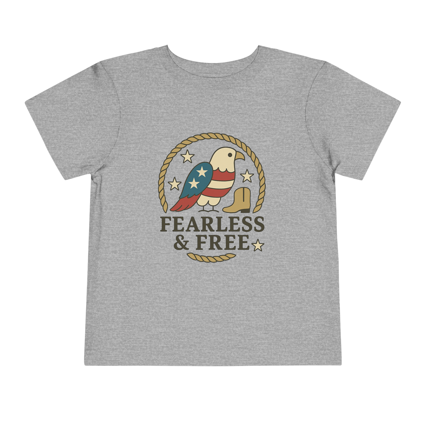 Toddler Tee — "Fearless & Free" Patriotic Eagle Kids Shirt product thumbnail image Toddler Tee — "Fearless & Free" Patriotic Eagle Kids Shirt product thumbnail image