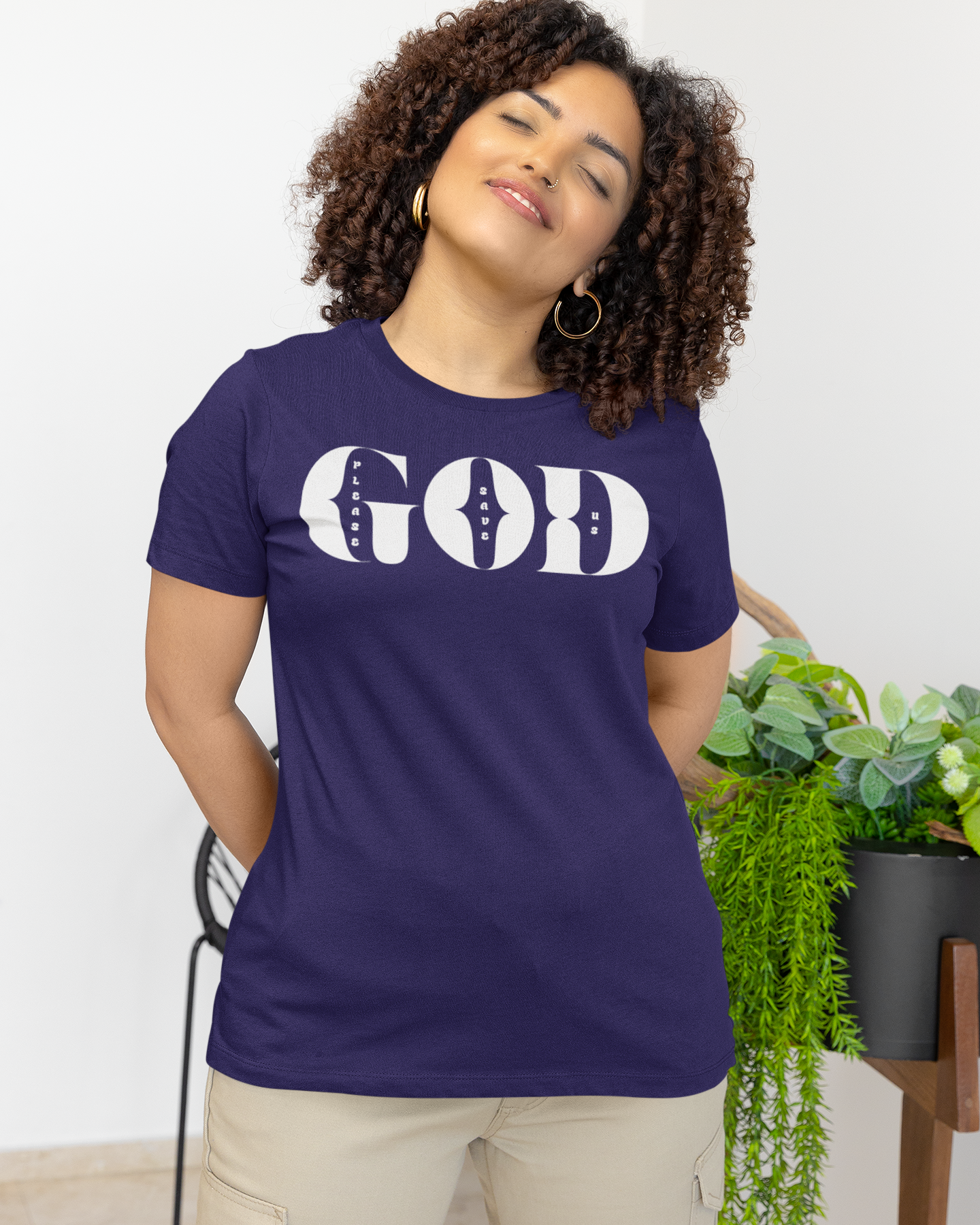 God (Please Save Us) - Bold White Print Bella + Canvas Unisex Faith Tee