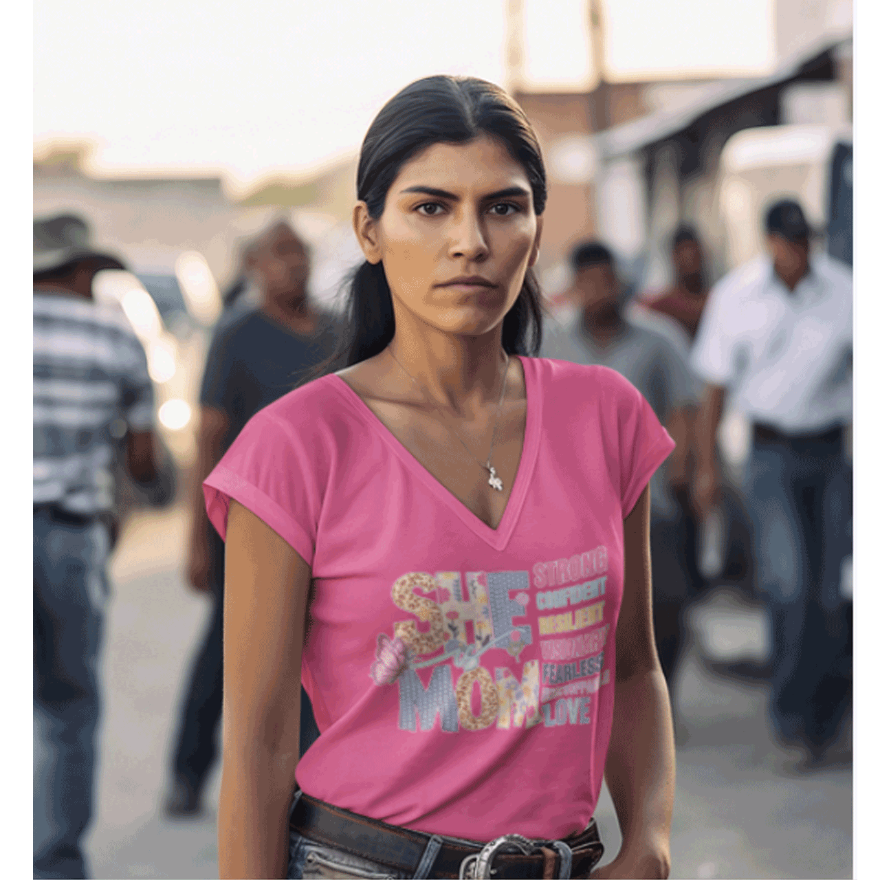 She Mom V-Neck T-Shirt, Strong, Confident, Visionary Mother's Day Gift product thumbnail image She Mom V-Neck T-Shirt, Strong, Confident, Visionary Mother's Day Gift product thumbnail image