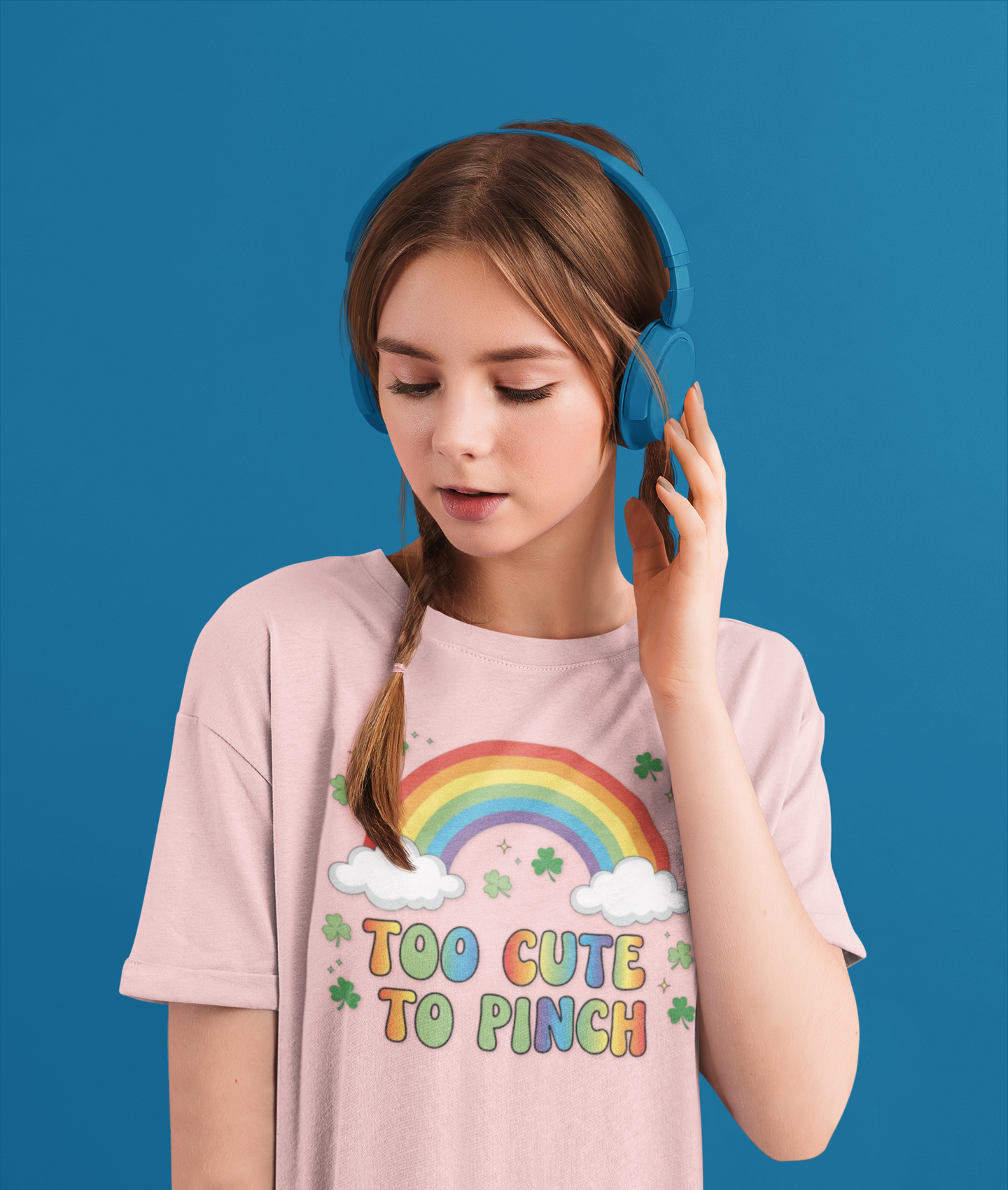 Too Cute To Pinch Youth Shirt – St Patrick’s Day Rainbow Tee for Kids – Shamrock Lucky Shirt – Funny March Outfit product thumbnail image
