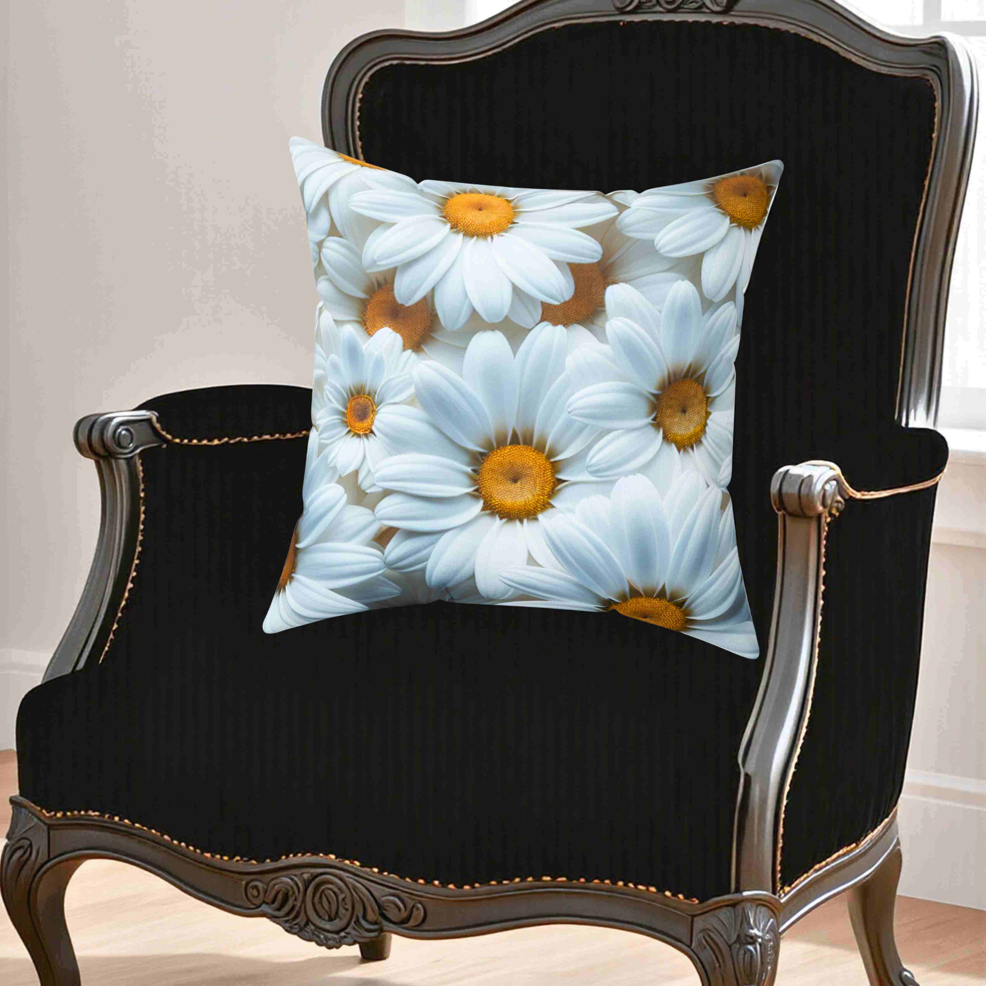 Daisy Pillow |  Daisies Pillow Covers | Couch Cushion Washable Pillow Case | Spring Decor product thumbnail image