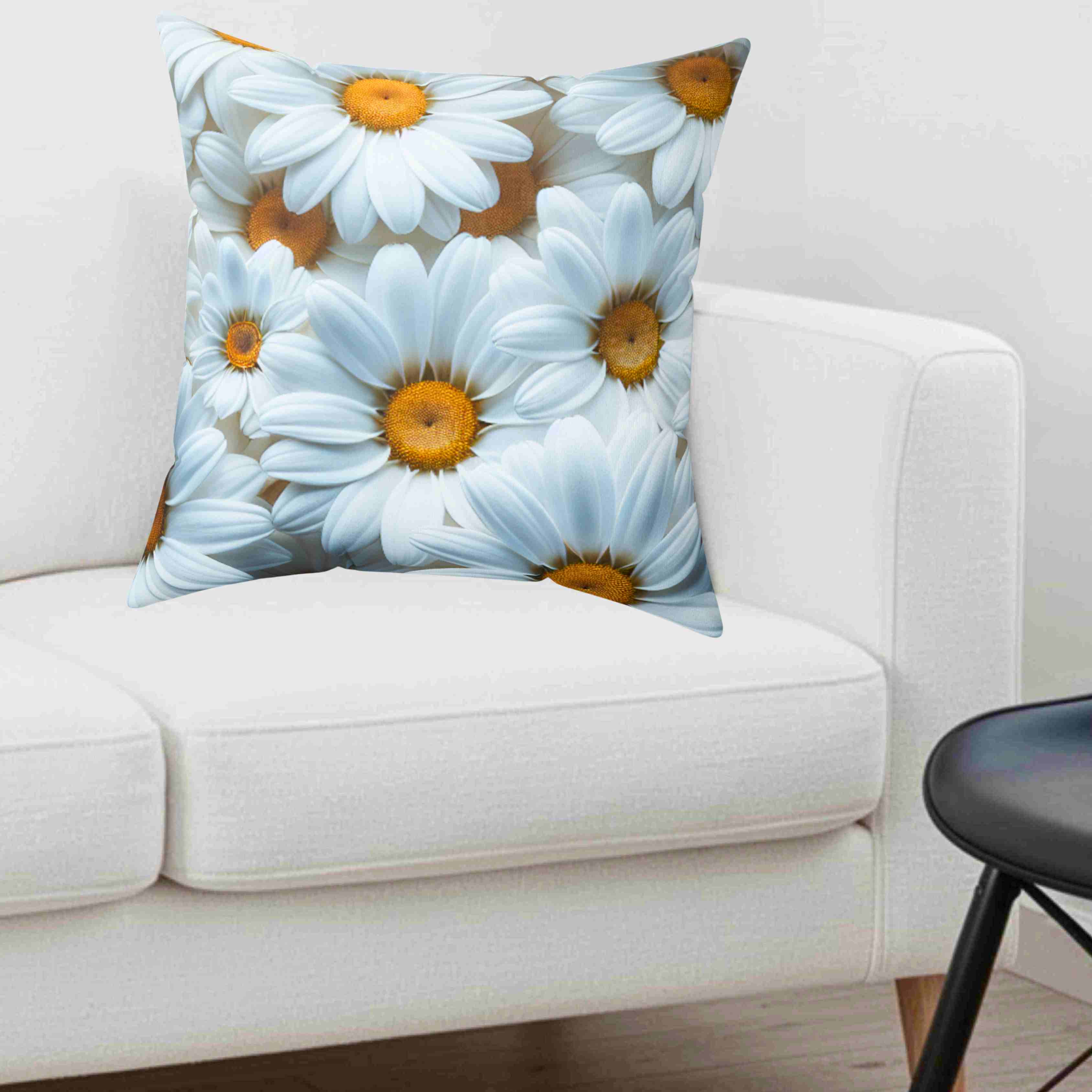 Daisy Pillow |  Daisies Pillow Covers | Couch Cushion Washable Pillow Case | Spring Decor product thumbnail image