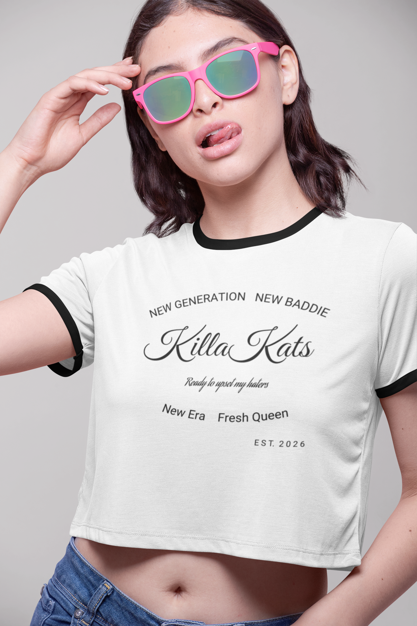 KillaKats Women's Ringer Tee product thumbnail image KillaKats Women's Ringer Tee product thumbnail image