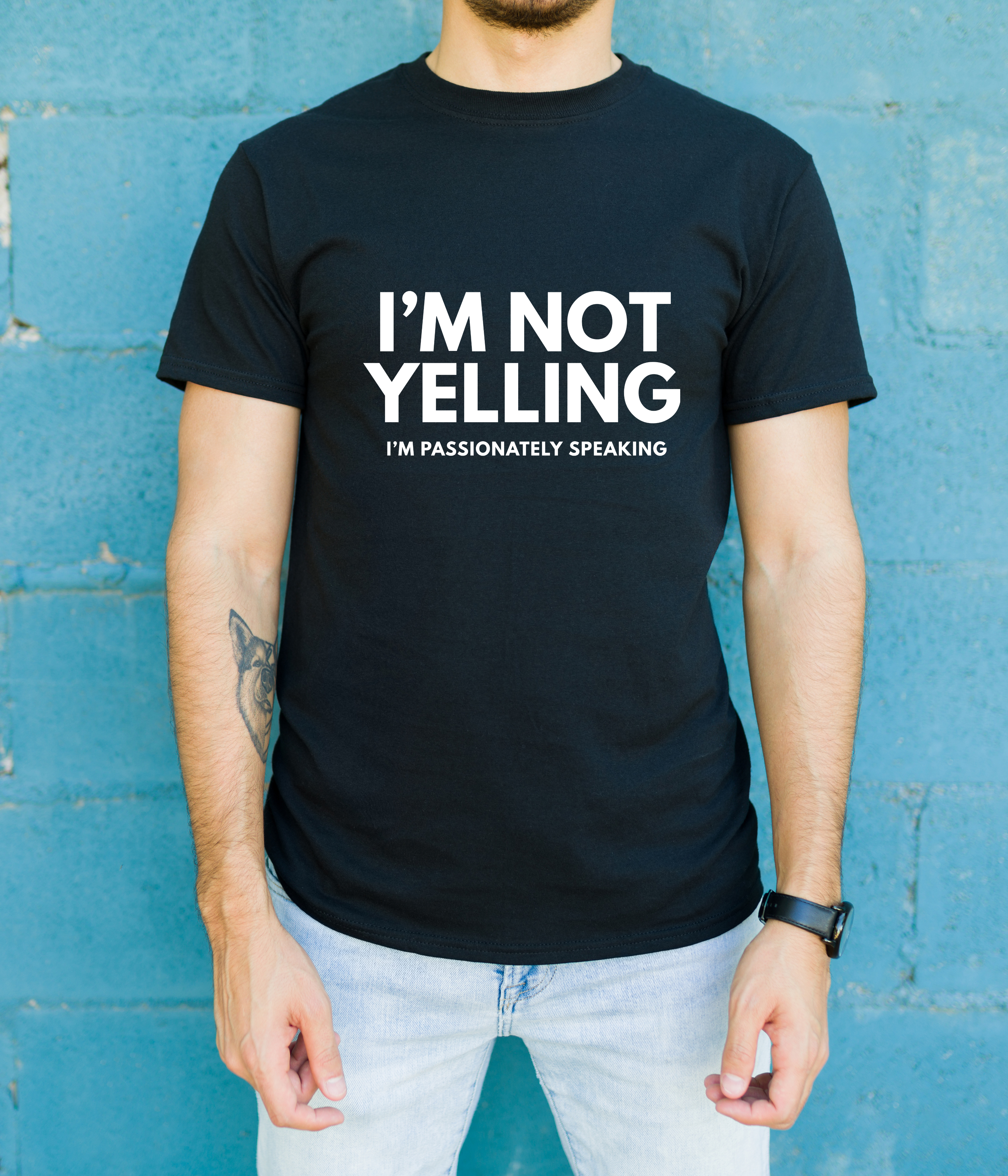 I'm Not Yelling I'm Passionately Speaking Shirt, Funny Graphic Tee, Bold Statement Bella Canvas T-Shirt Unisex product thumbnail image