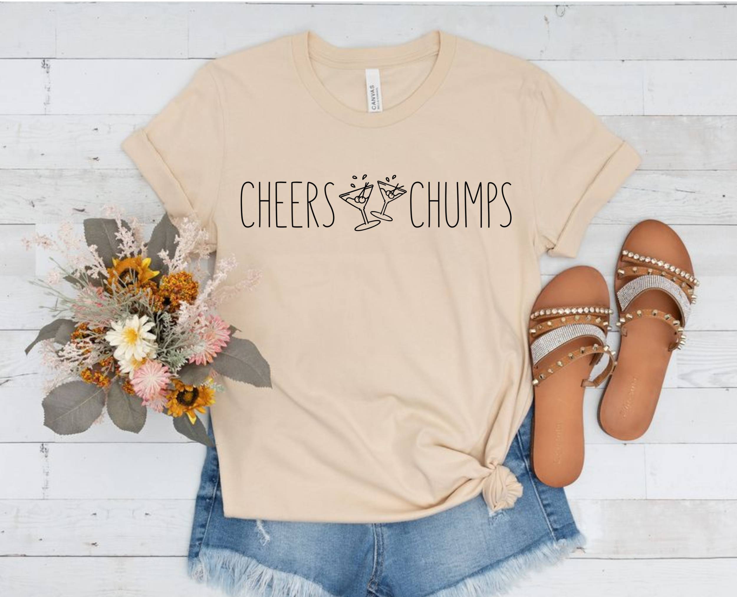 Cheers Chumps minimalistic B&amp;C soft tee