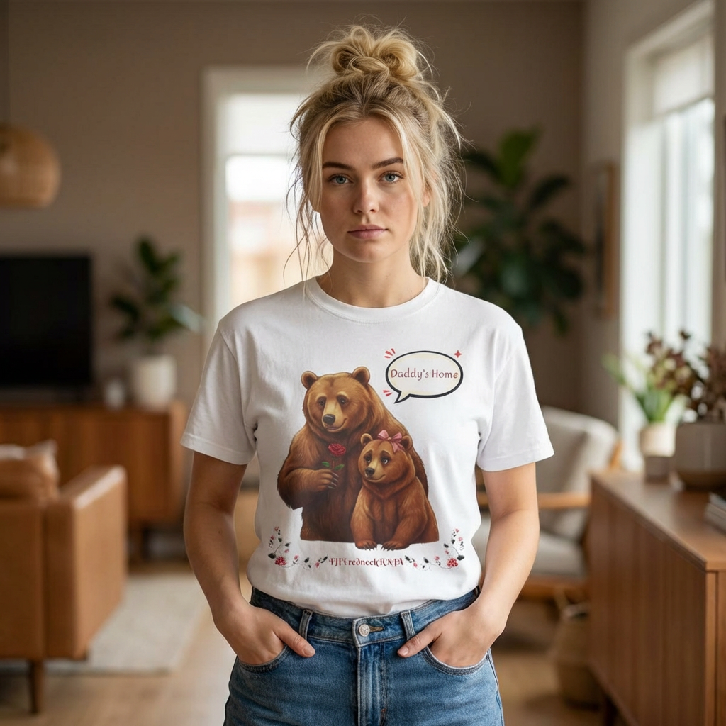 Bear dad and mom T-Shirt — "Daddy's home" Bear Graphic Tee product thumbnail image