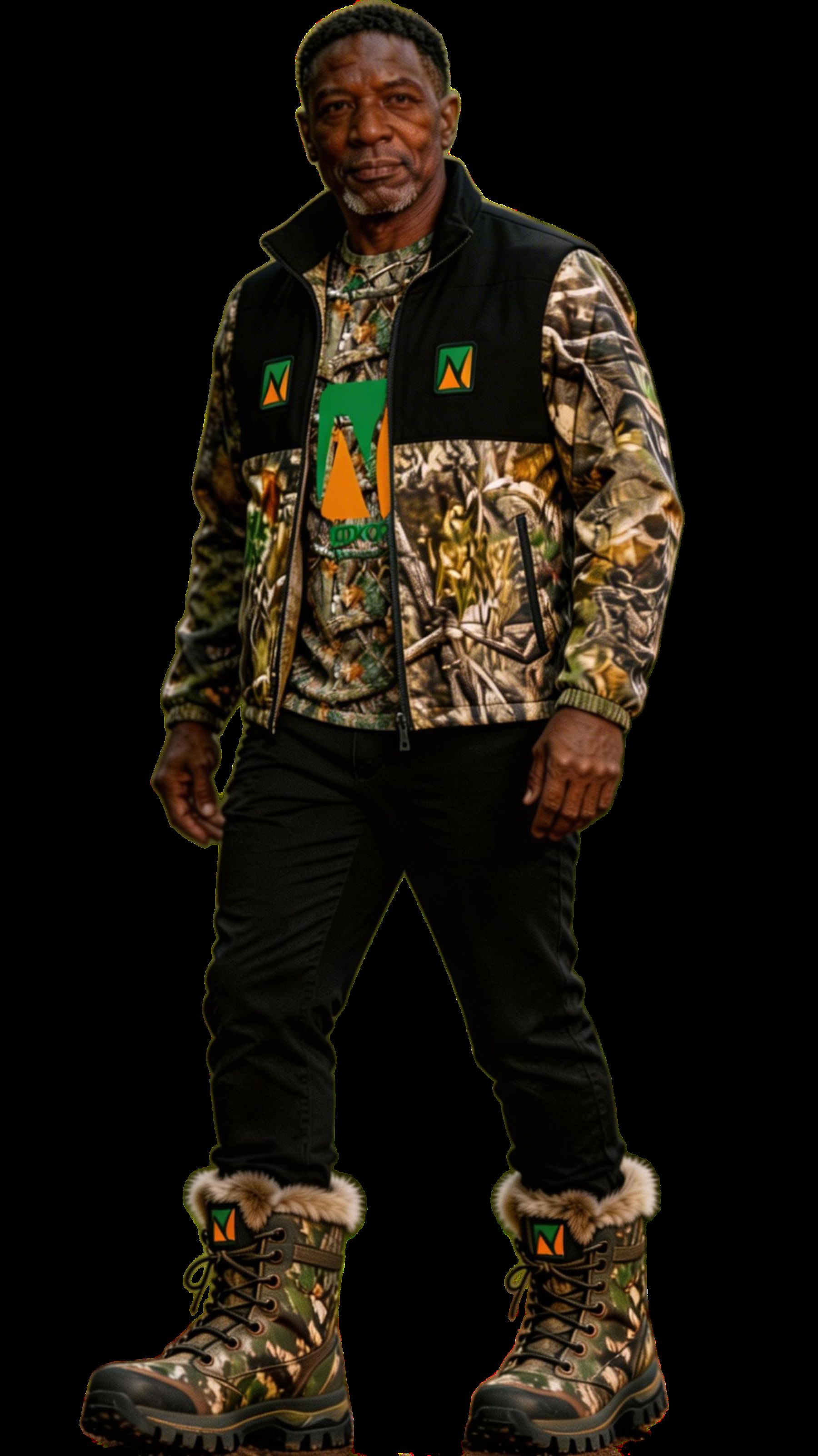 Nokop Camo Logo T-Shirt — Realtree Hunting Camouflage Shirt with Green &amp; Orange Emblem