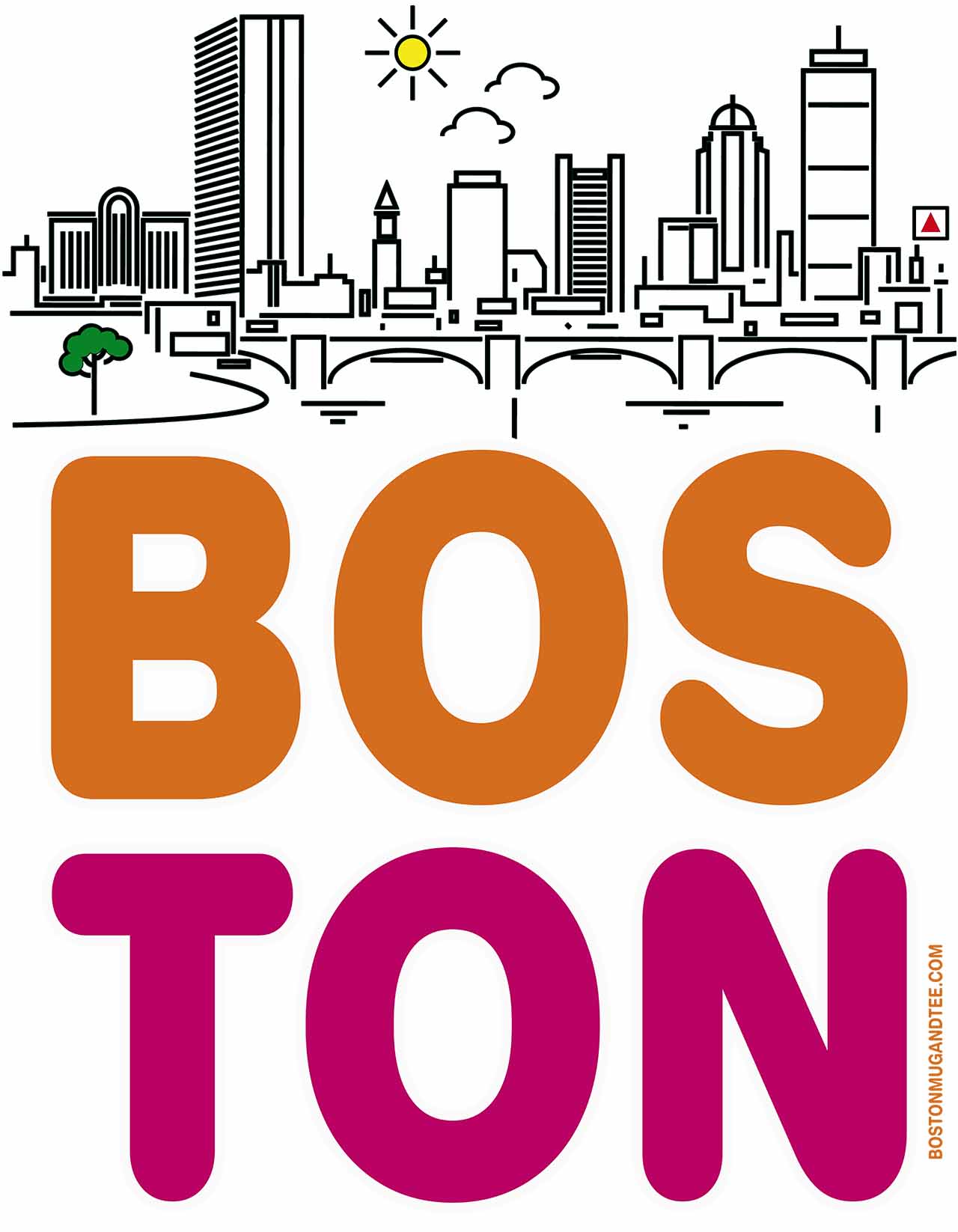 Boston Skyline Minimalist Tee Shirt product thumbnail image Boston Skyline Minimalist Tee Shirt product thumbnail image