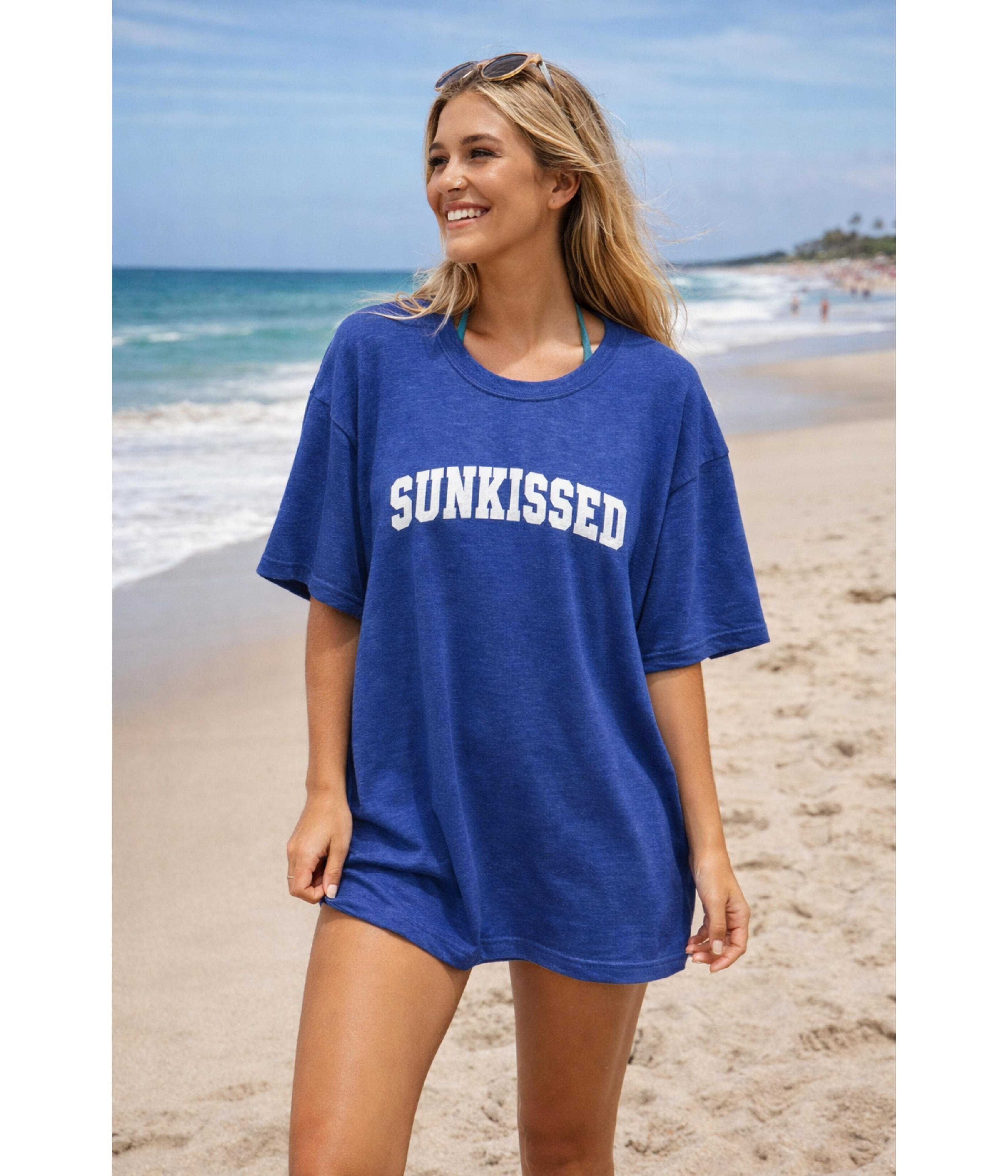 SUNKISSED Tee, Fun Summer Vibes, Sun Lover Shirt, Beach Vibe Top, Tan Addict T-Shirt, Bright Summer Colors Unisex Jersey