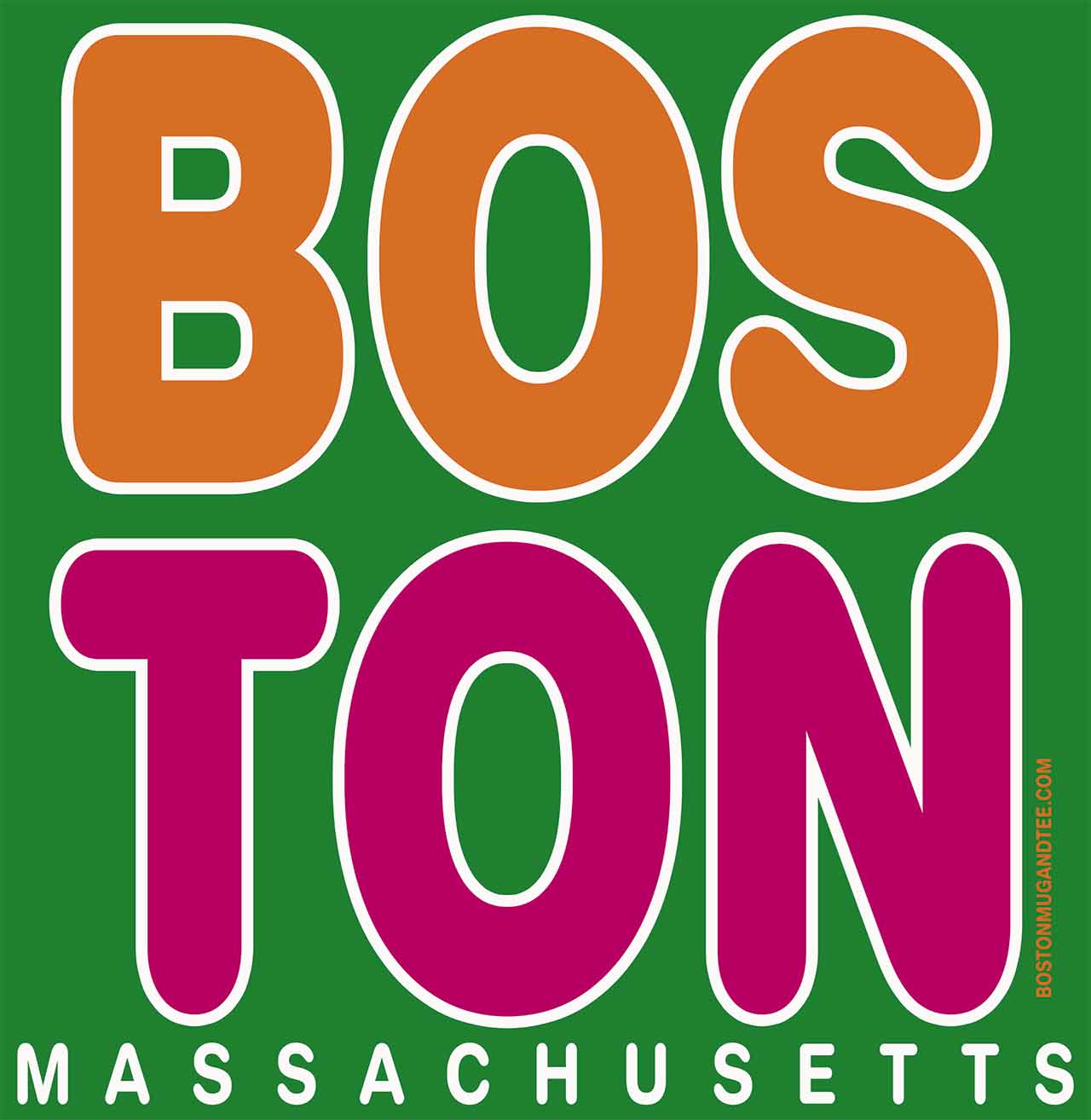 Boston Massachusetts Retro Bold Tee | Hometown Pride | 100% Cotton  product thumbnail image