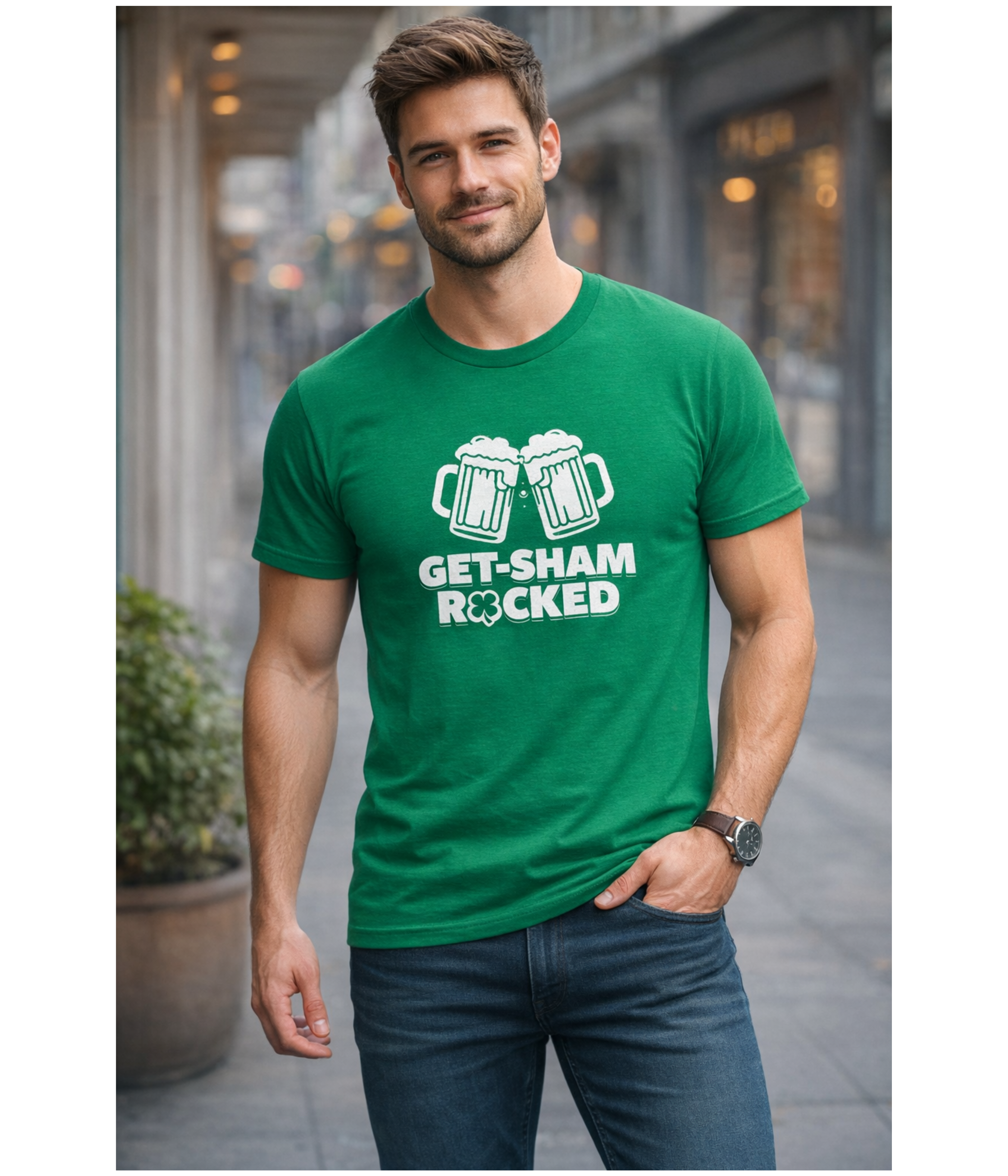 Get Sham-Rocked Unisex Tee, A Must Have St Patrick's Day T-Shirt, Funny Irish Humor Shirt, Lucky Clover Top, Festive Apparel product thumbnail image Get Sham-Rocked Unisex Tee, A Must Have St Patrick's Day T-Shirt, Funny Irish Humor Shirt, Lucky Clover Top, Festive Apparel product thumbnail image
