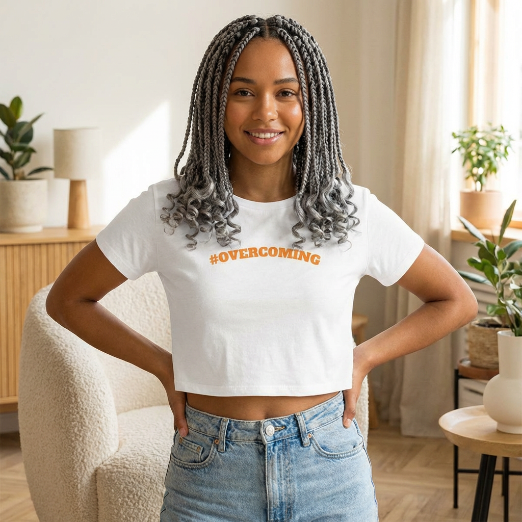 #Overcoming Crop Top — Empowering Women's Festival Tee product thumbnail image