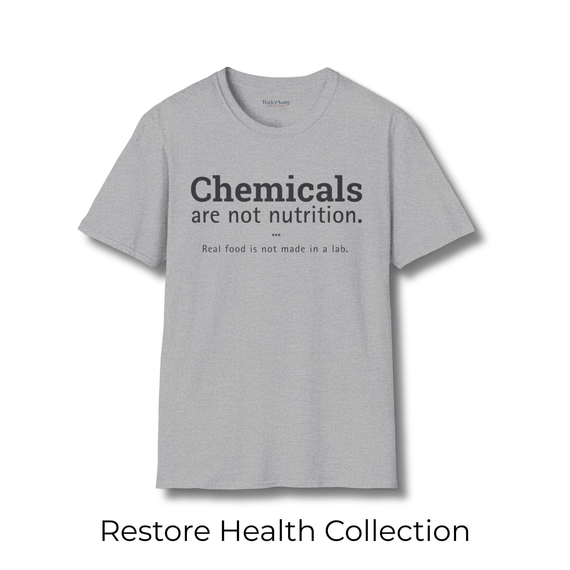 Chemicals Are Not Nutrition – Bold Statement Tee | Clean living | Freedom Apparel product thumbnail image Chemicals Are Not Nutrition – Bold Statement Tee | Clean living | Freedom Apparel product thumbnail image