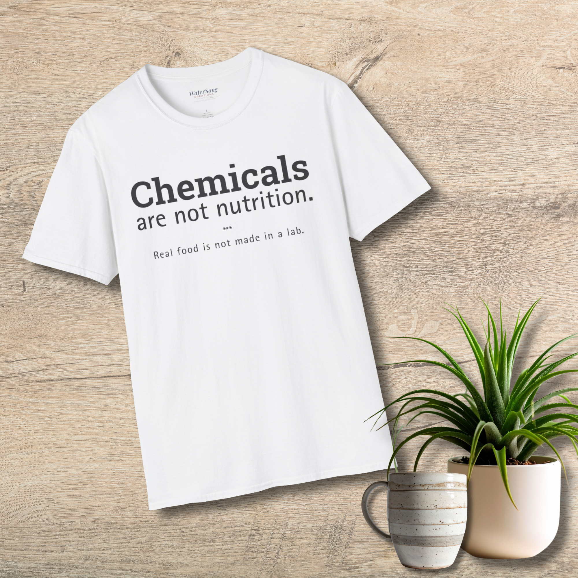 Chemicals Are Not Nutrition – Bold Statement Tee | Clean living | Freedom Apparel product thumbnail image Chemicals Are Not Nutrition – Bold Statement Tee | Clean living | Freedom Apparel product thumbnail image