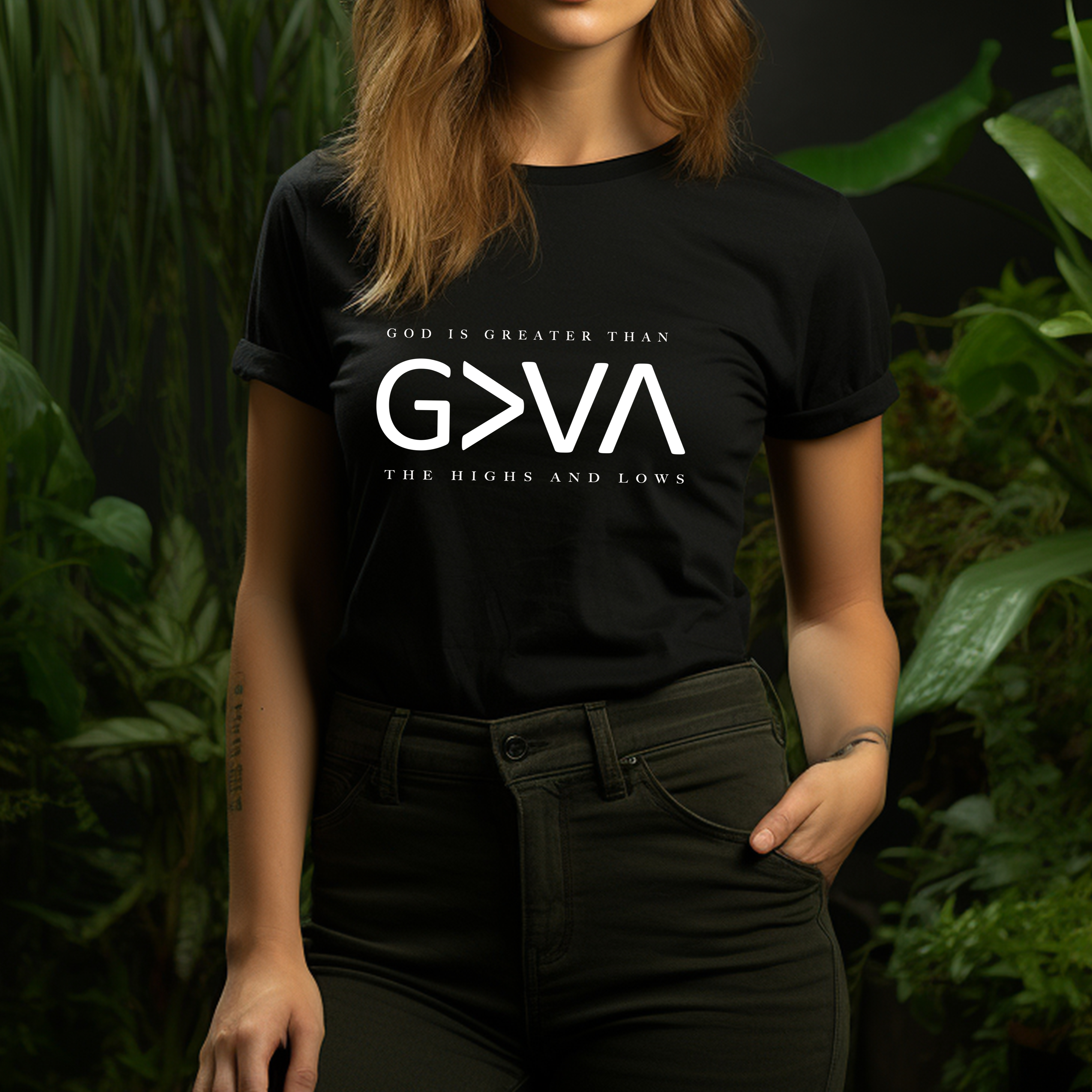 God Is Greater Than The Highs and Lows T-Shirt | Christian Faith Tee product thumbnail image God Is Greater Than The Highs and Lows T-Shirt | Christian Faith Tee product thumbnail image