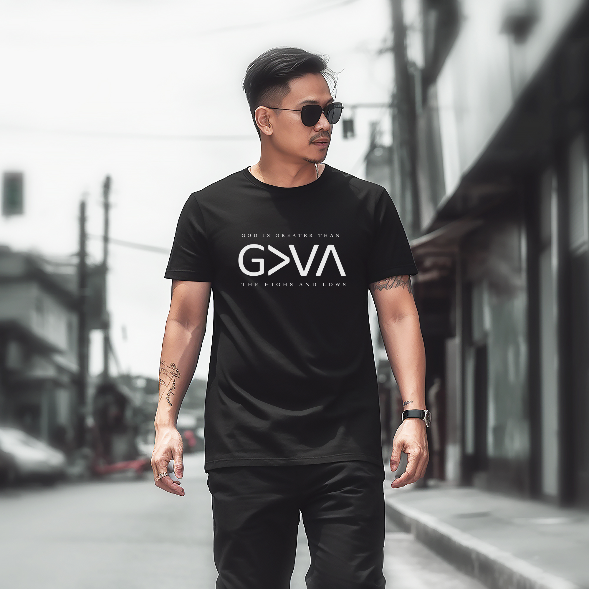 God Is Greater Than The Highs and Lows T-Shirt | Christian Faith Tee product thumbnail image God Is Greater Than The Highs and Lows T-Shirt | Christian Faith Tee product thumbnail image