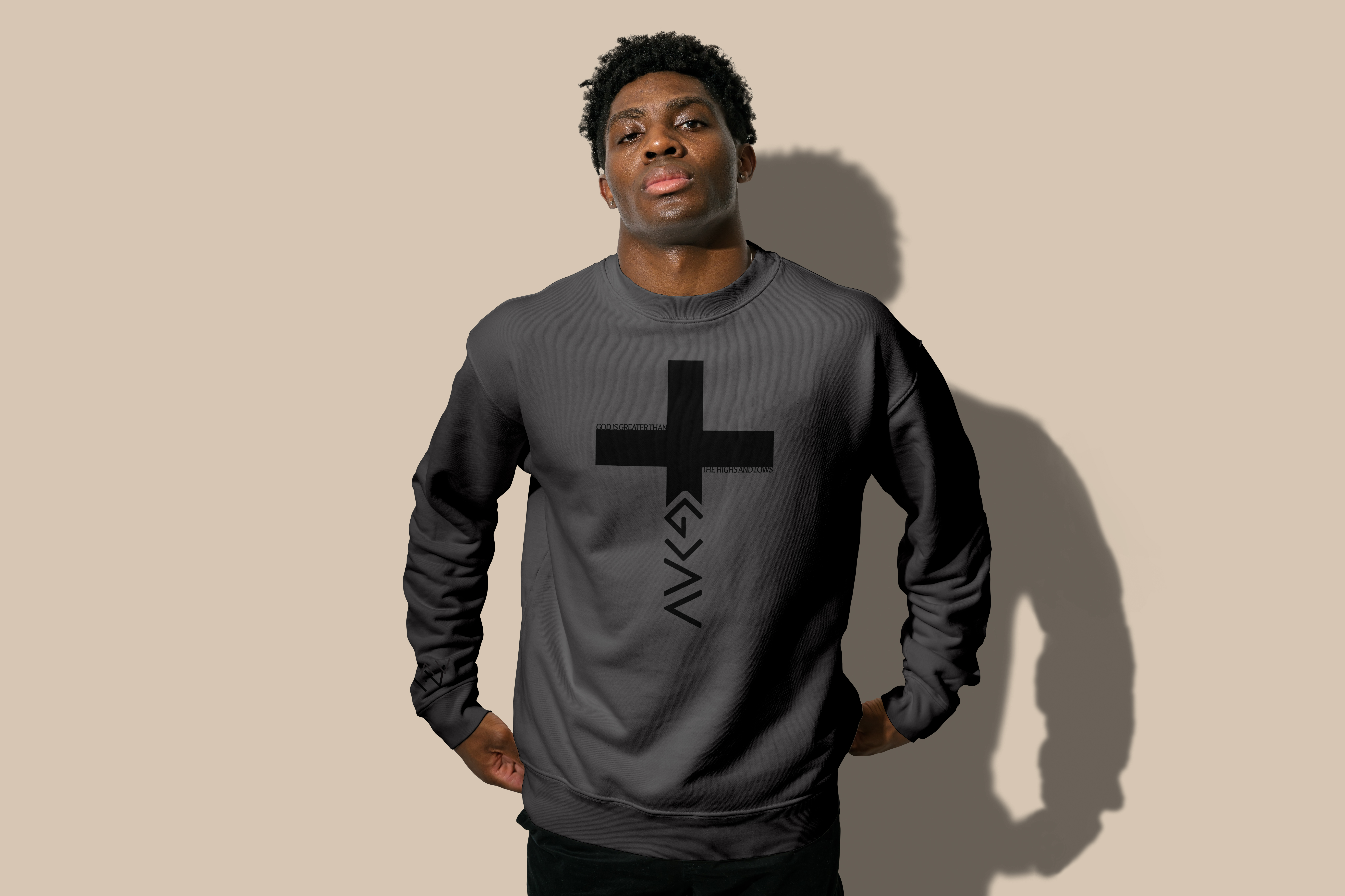 Gods Greater Than highs and lows Cross graphic Sweatshirt  product thumbnail image
